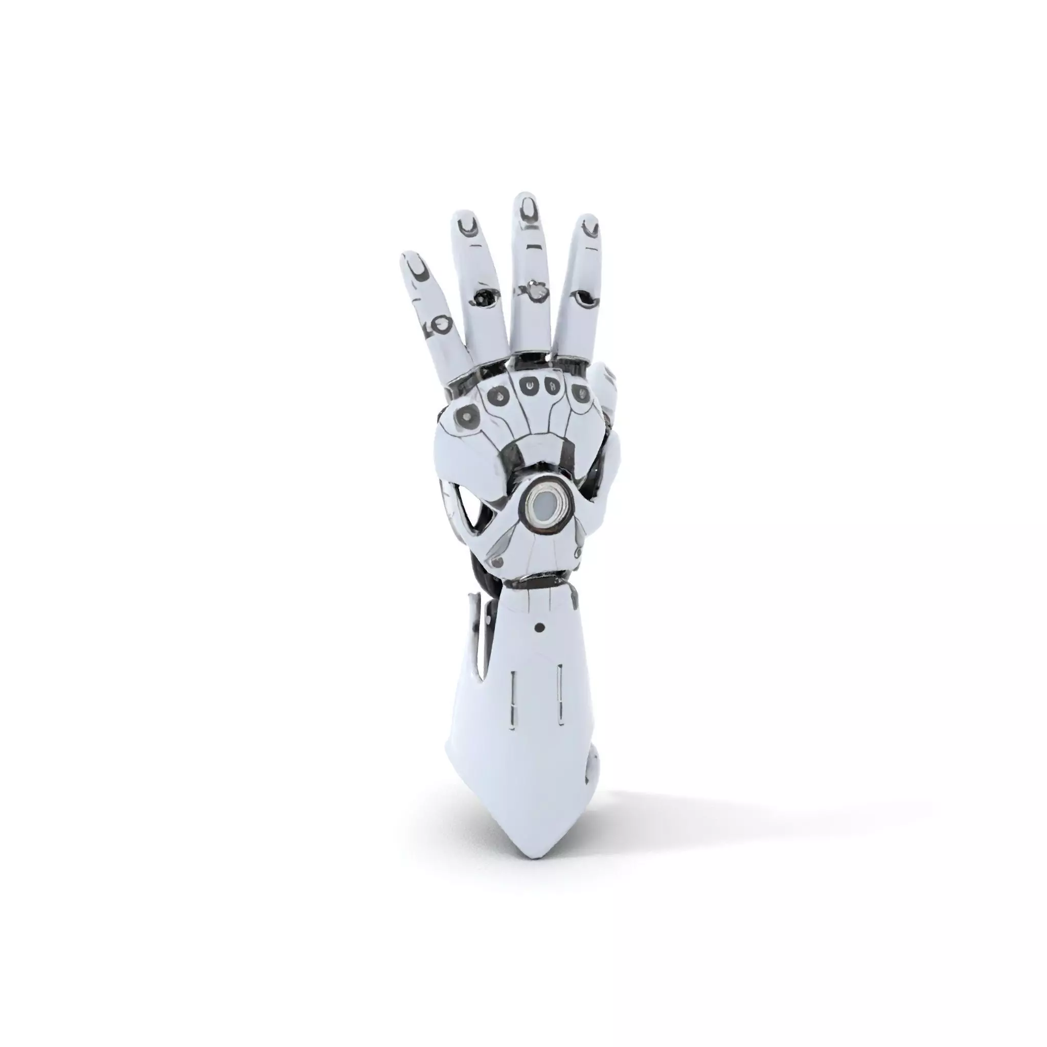 Advanced Robotic Hand Model Pack with Metallic Finish Low-poly 3D model_6