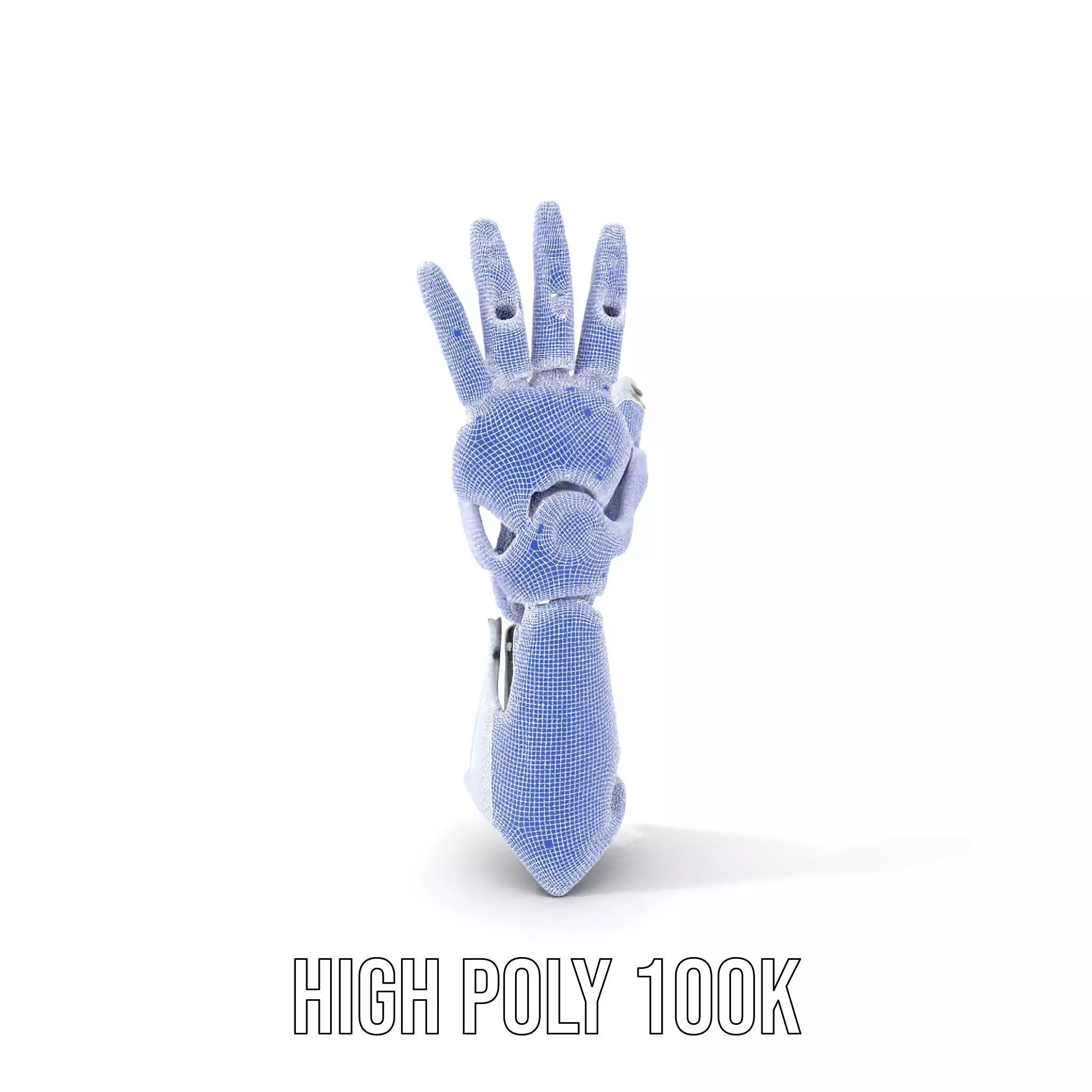 Advanced Robotic Hand Model Pack with Metallic Finish Low-poly 3D model_4