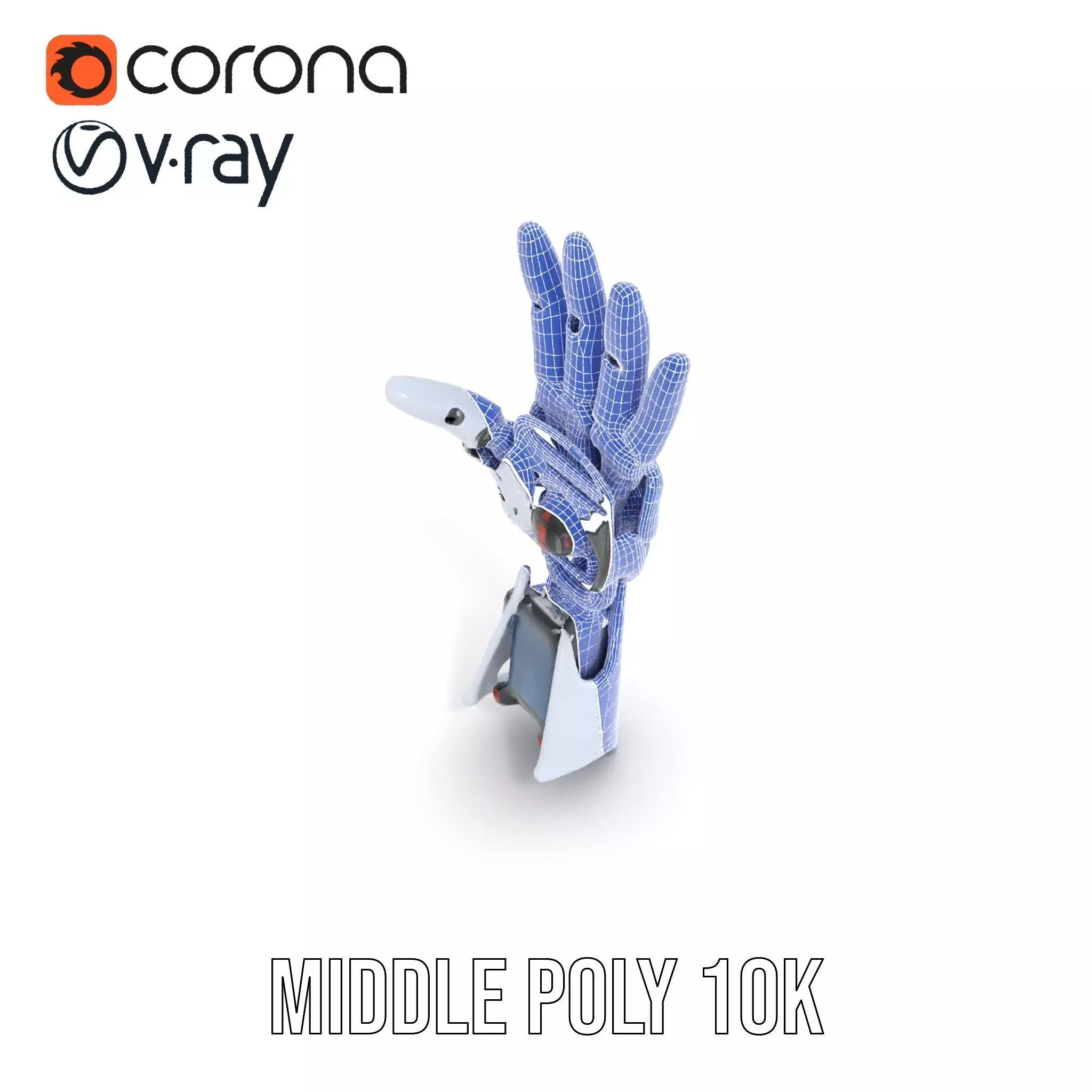 Advanced Robotic Hand Model Pack with Metallic Finish Low-poly 3D model_29