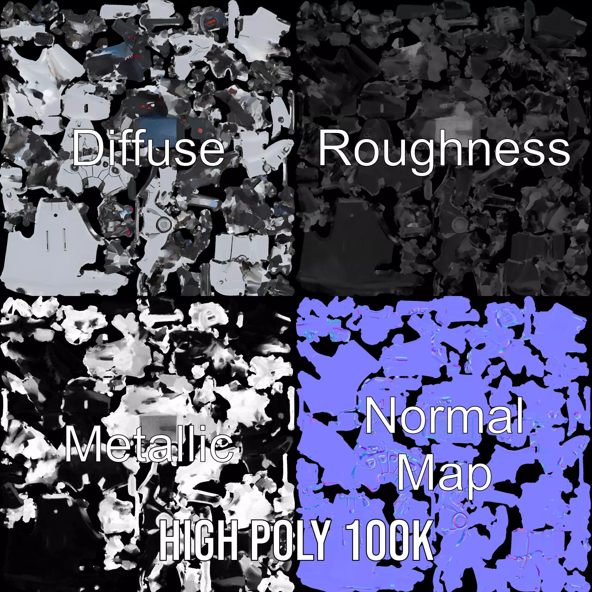 Advanced Robotic Hand Model Pack with Metallic Finish Low-poly 3D model_3