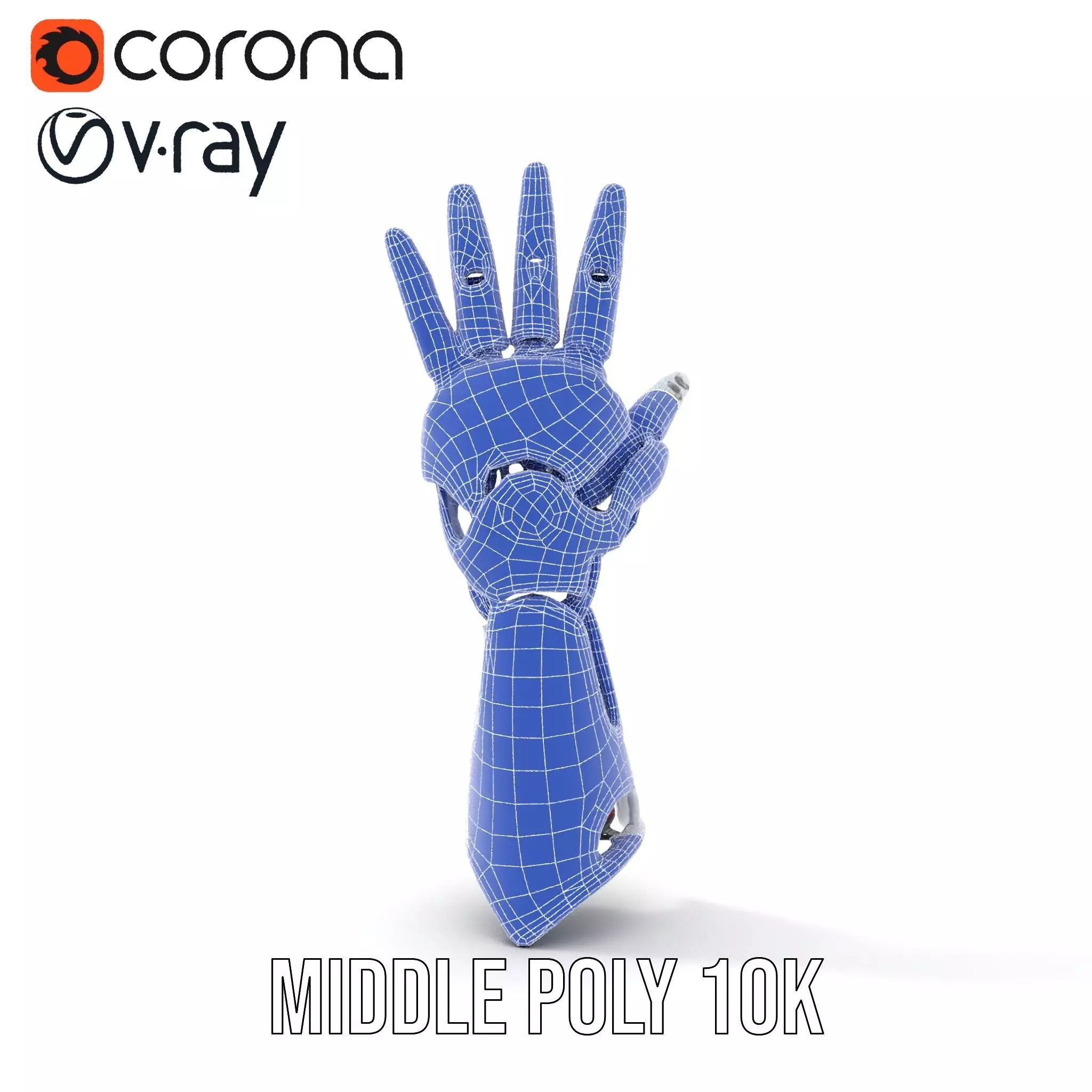 Advanced Robotic Hand Model Pack with Metallic Finish Low-poly 3D model_18