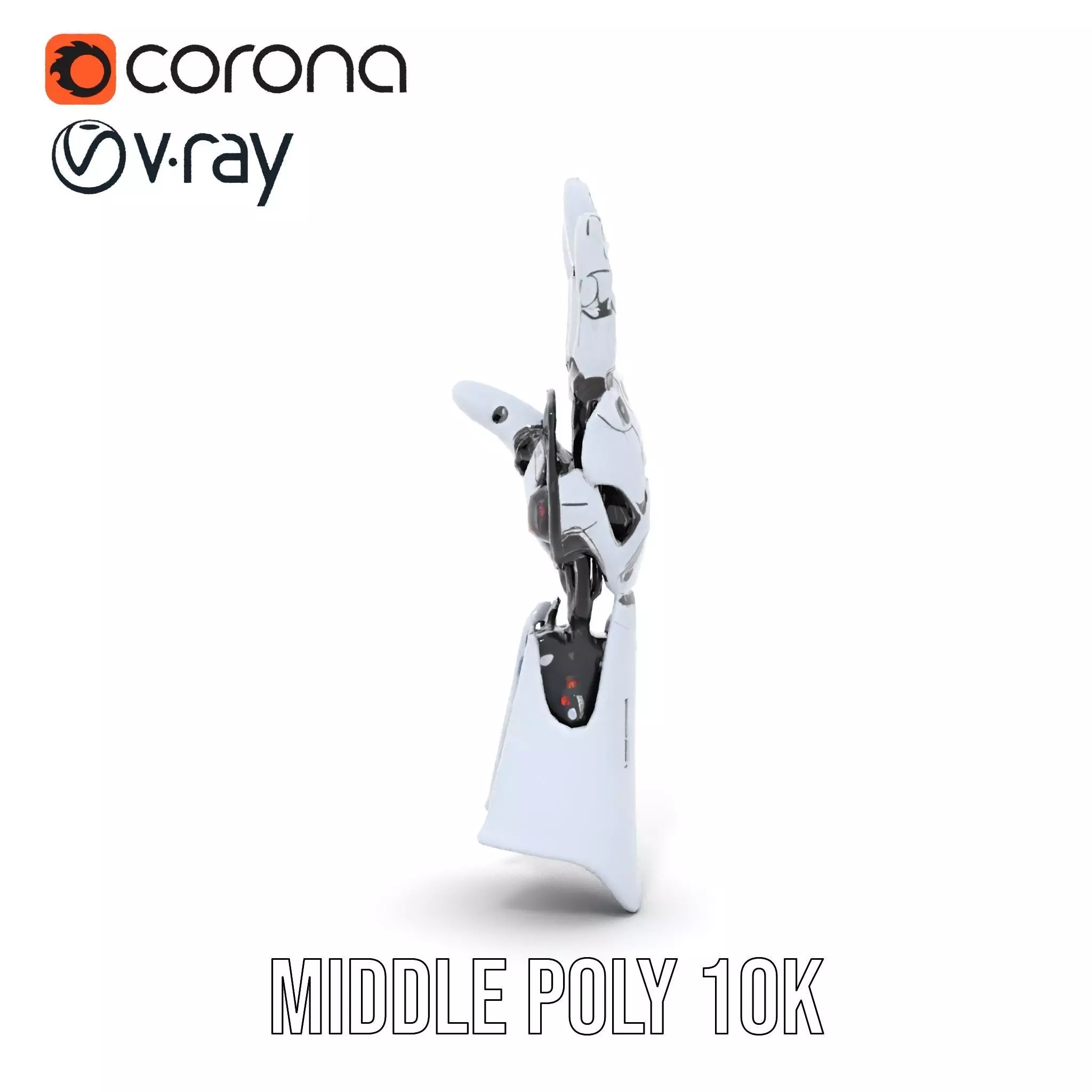 Advanced Robotic Hand Model Pack with Metallic Finish Low-poly 3D model_23