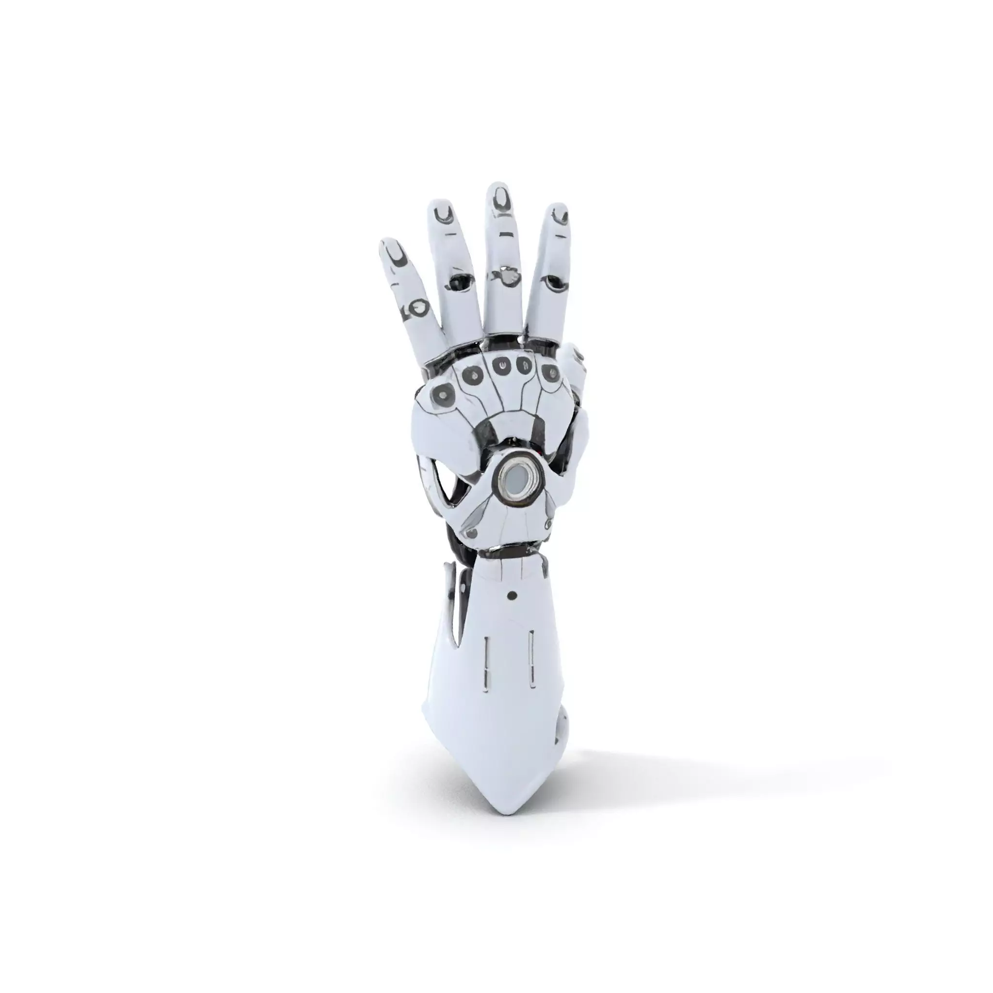 Advanced Robotic Hand Model Pack with Metallic Finish Low-poly 3D model_0