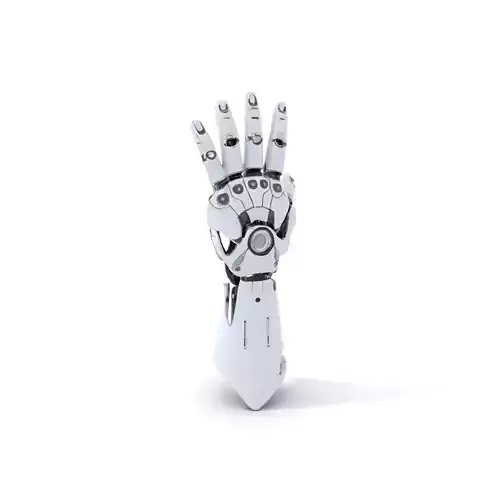 Advanced Robotic Hand Model Pack with Metallic Finish Low-poly 3D model