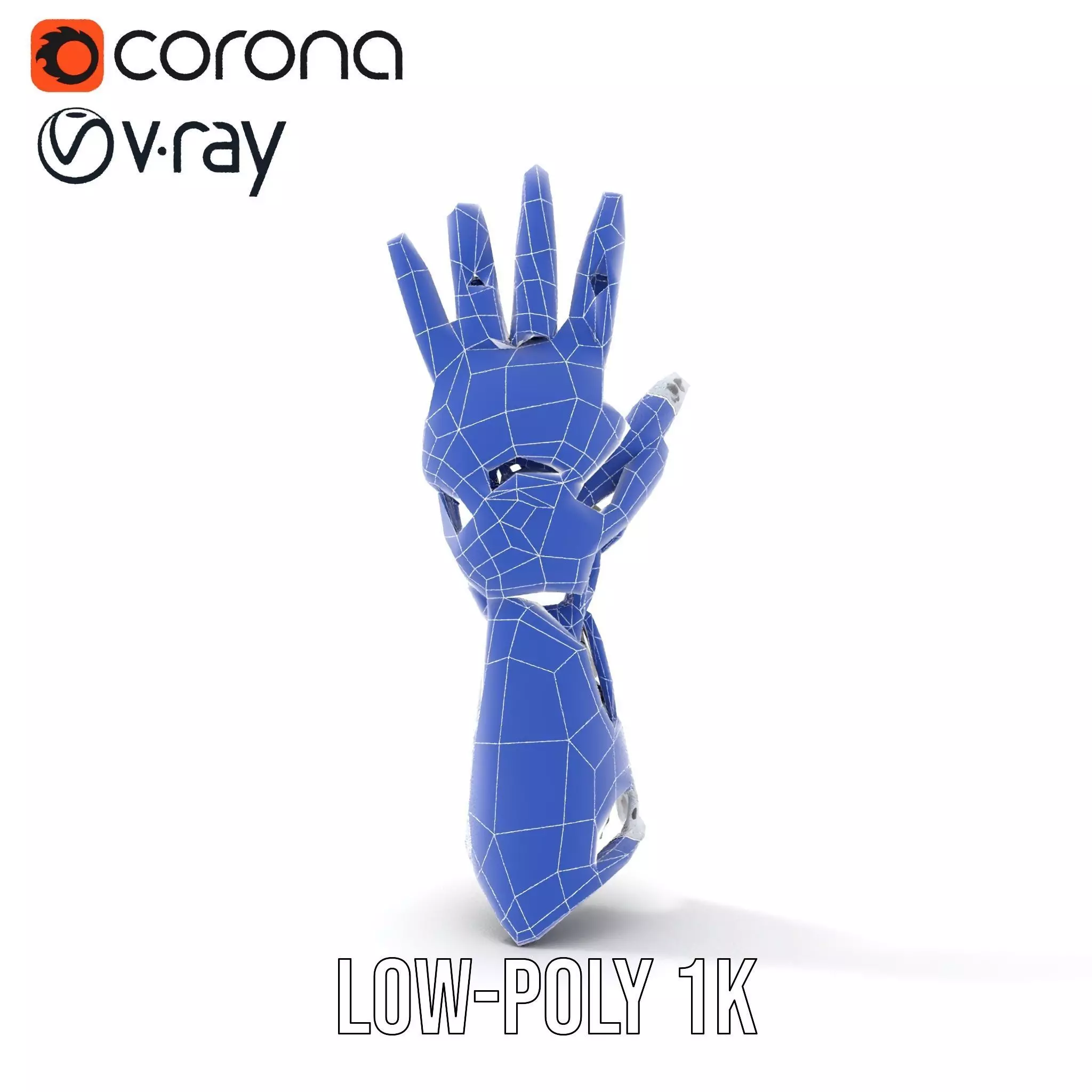 Advanced Robotic Hand Model Pack with Metallic Finish Low-poly 3D model_27