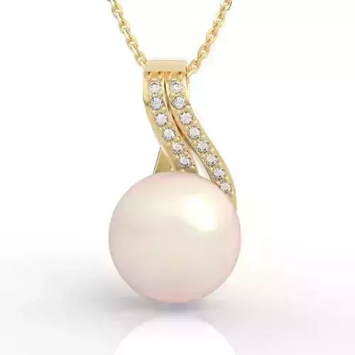 Luxury Pearl Diamond Twist Pendant