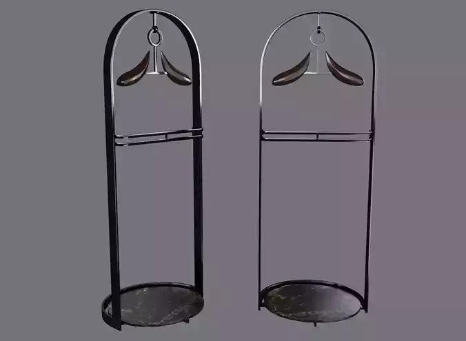 Metal Suit Valet Stand Free Standing Clothes 3D model