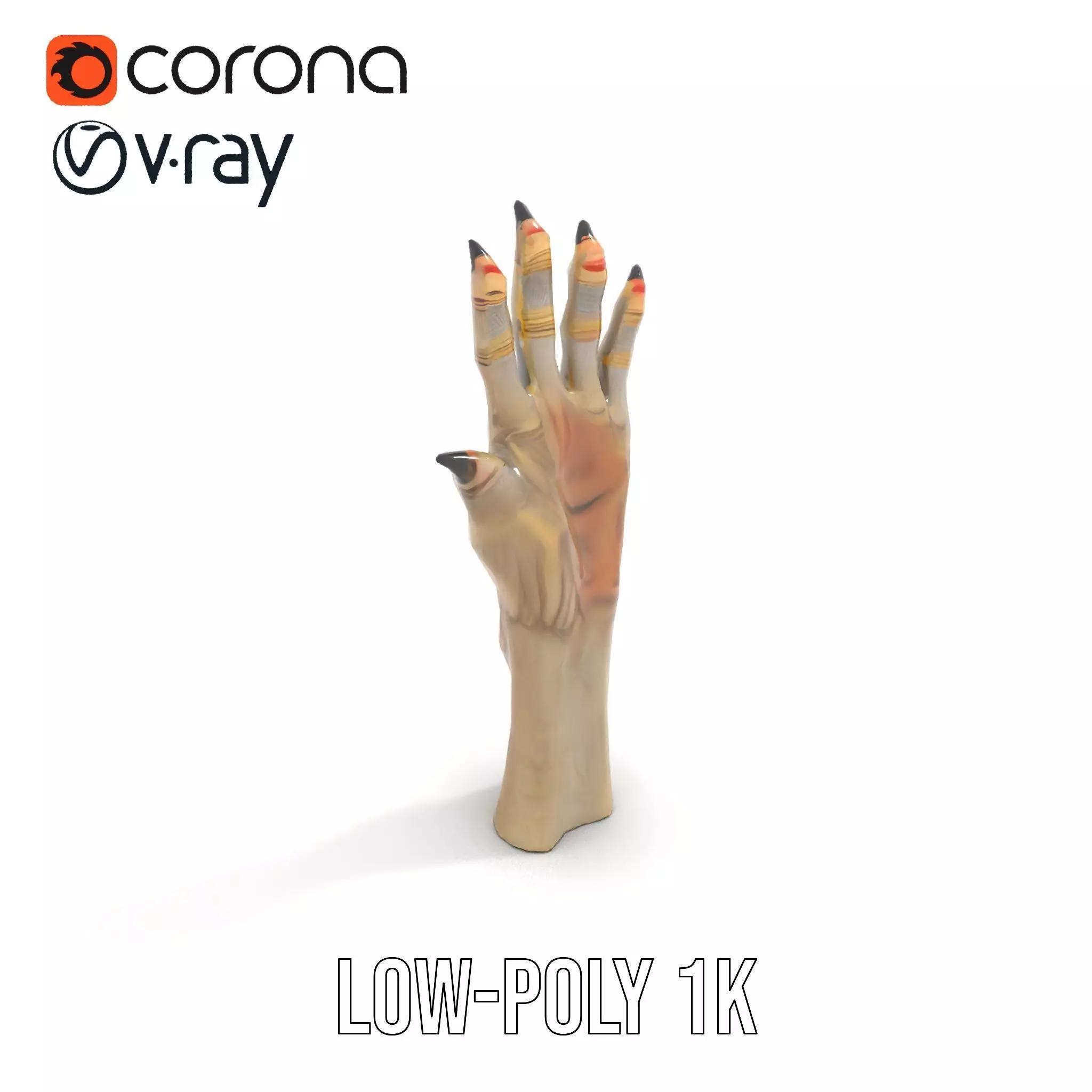 Fantasy Creature Hand Claw Model Pack Low-poly 3D model_16