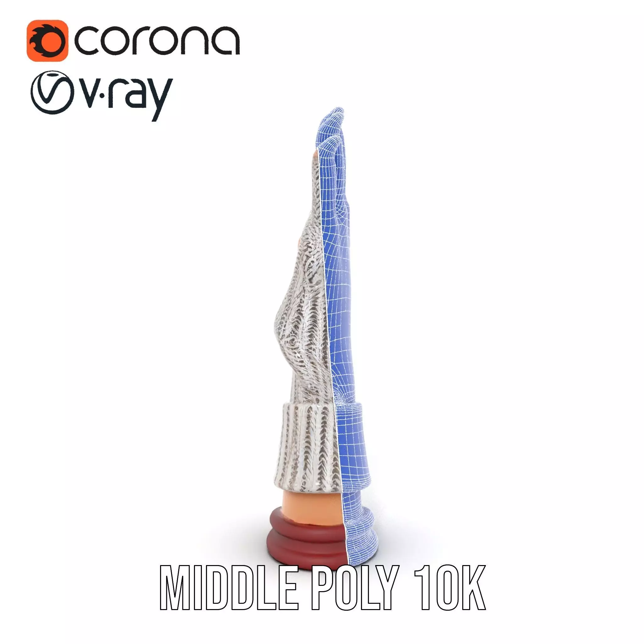 Knitted Glove with Arm Model Pack Low-poly 3D model_29