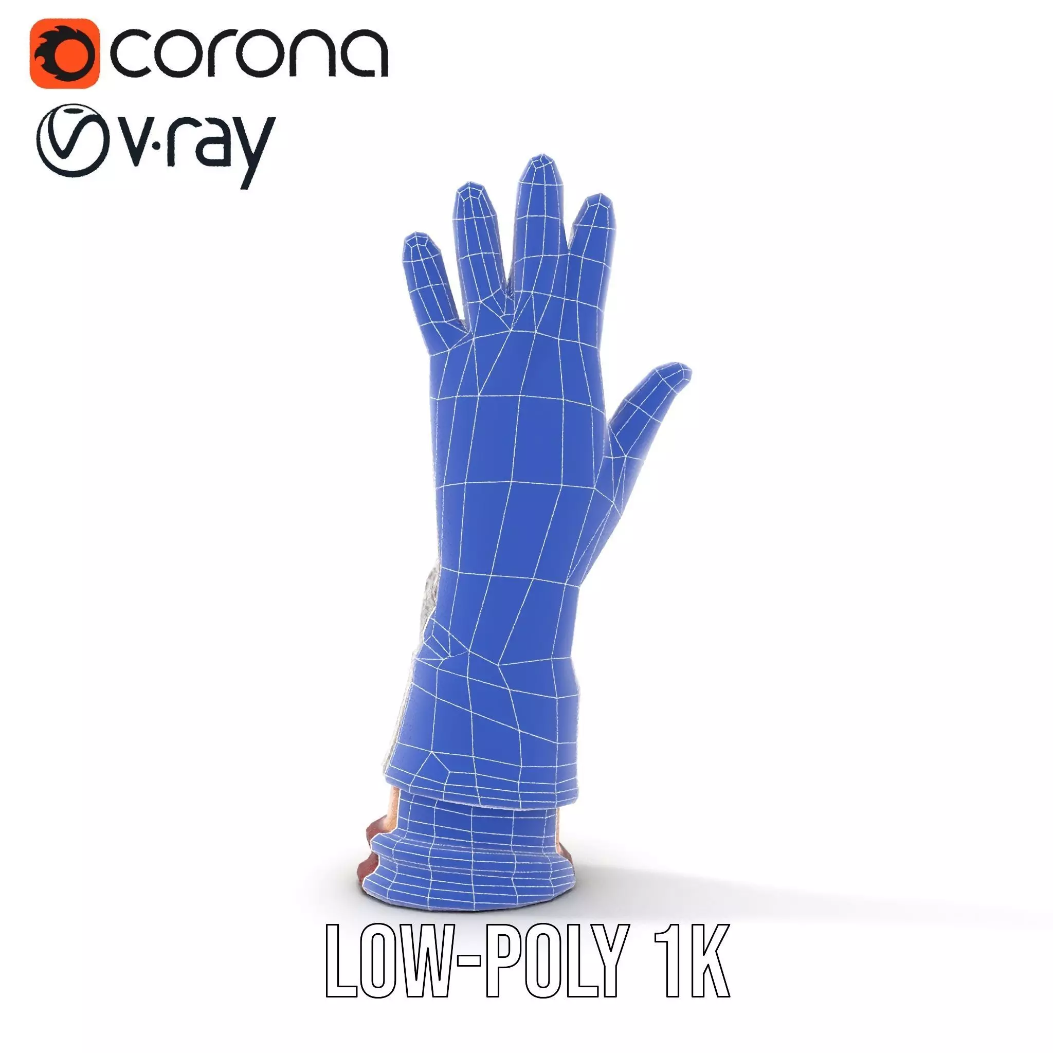Knitted Glove with Arm Model Pack Low-poly 3D model_27