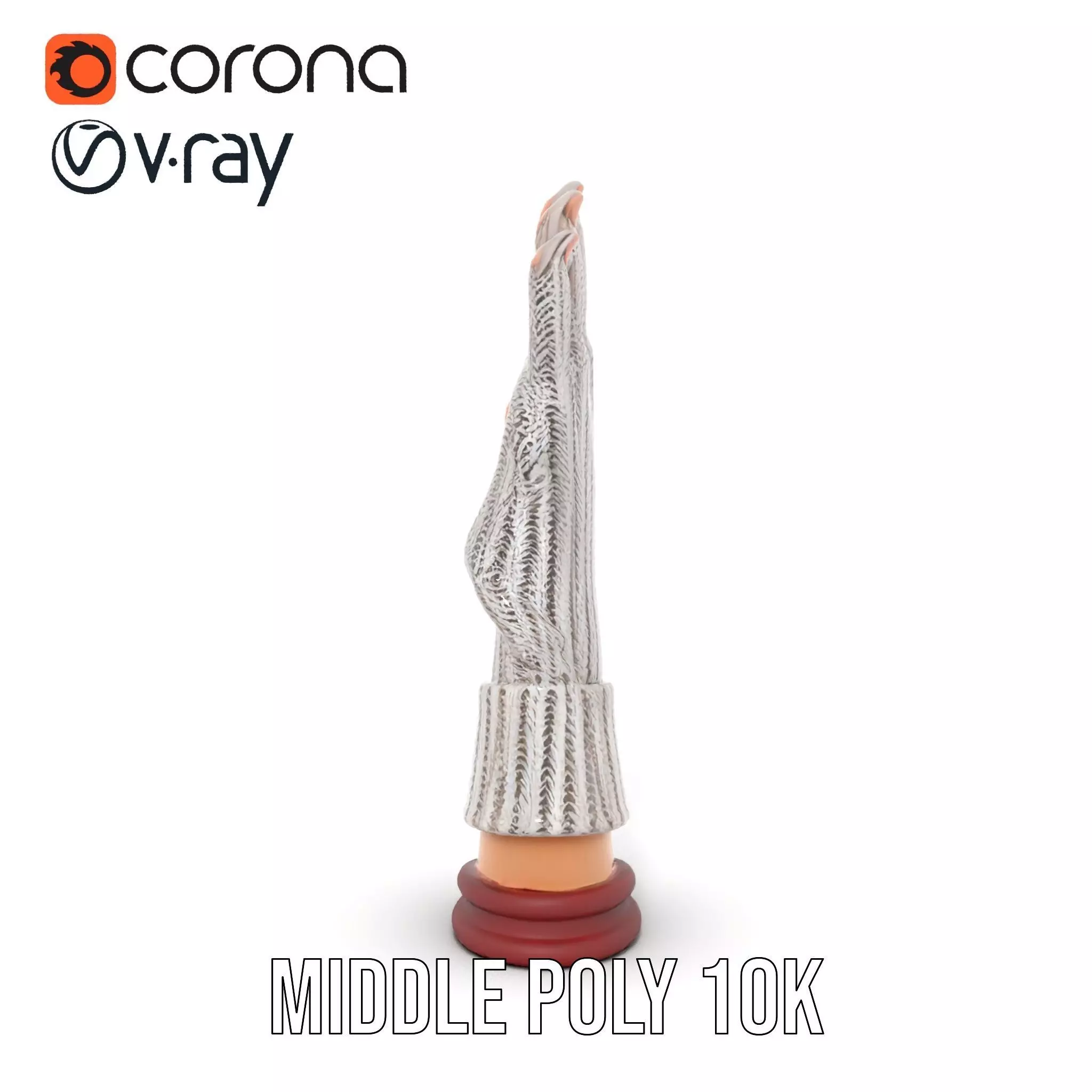 Knitted Glove with Arm Model Pack Low-poly 3D model_26