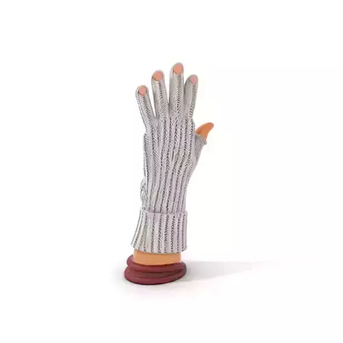Knitted Glove with Arm Model Pack Low-poly 3D model