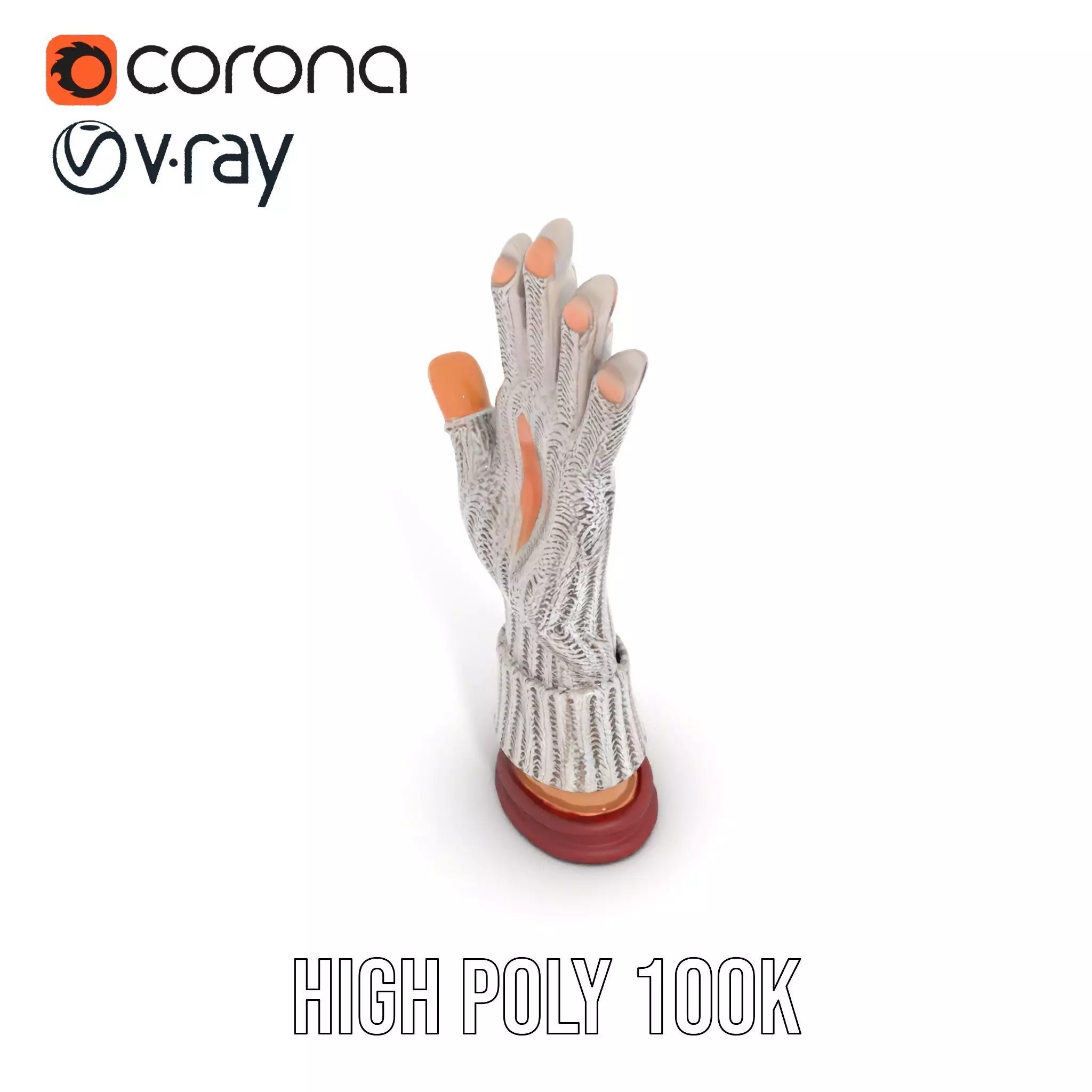 Knitted Glove with Arm Model Pack Low-poly 3D model_25