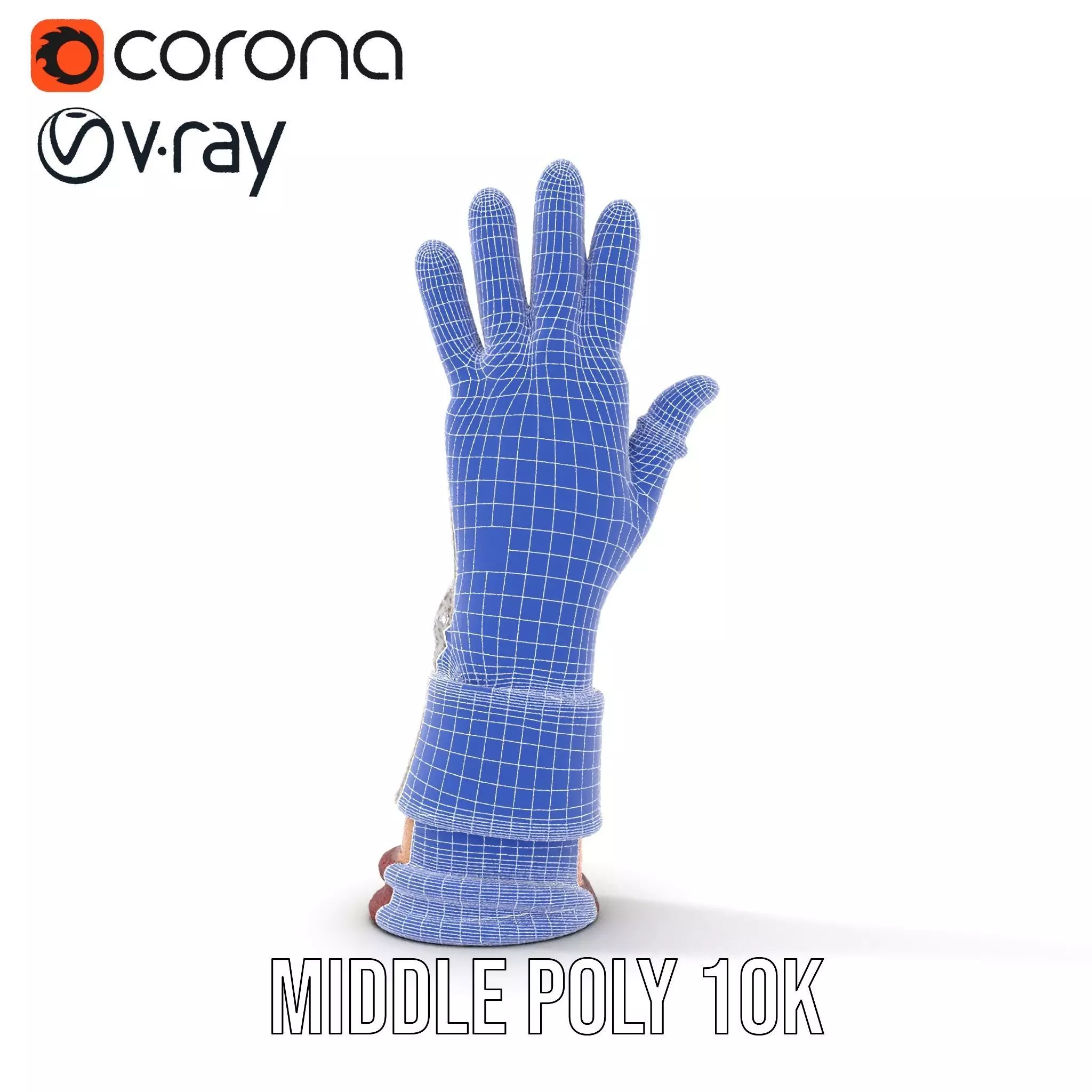 Knitted Glove with Arm Model Pack Low-poly 3D model_20