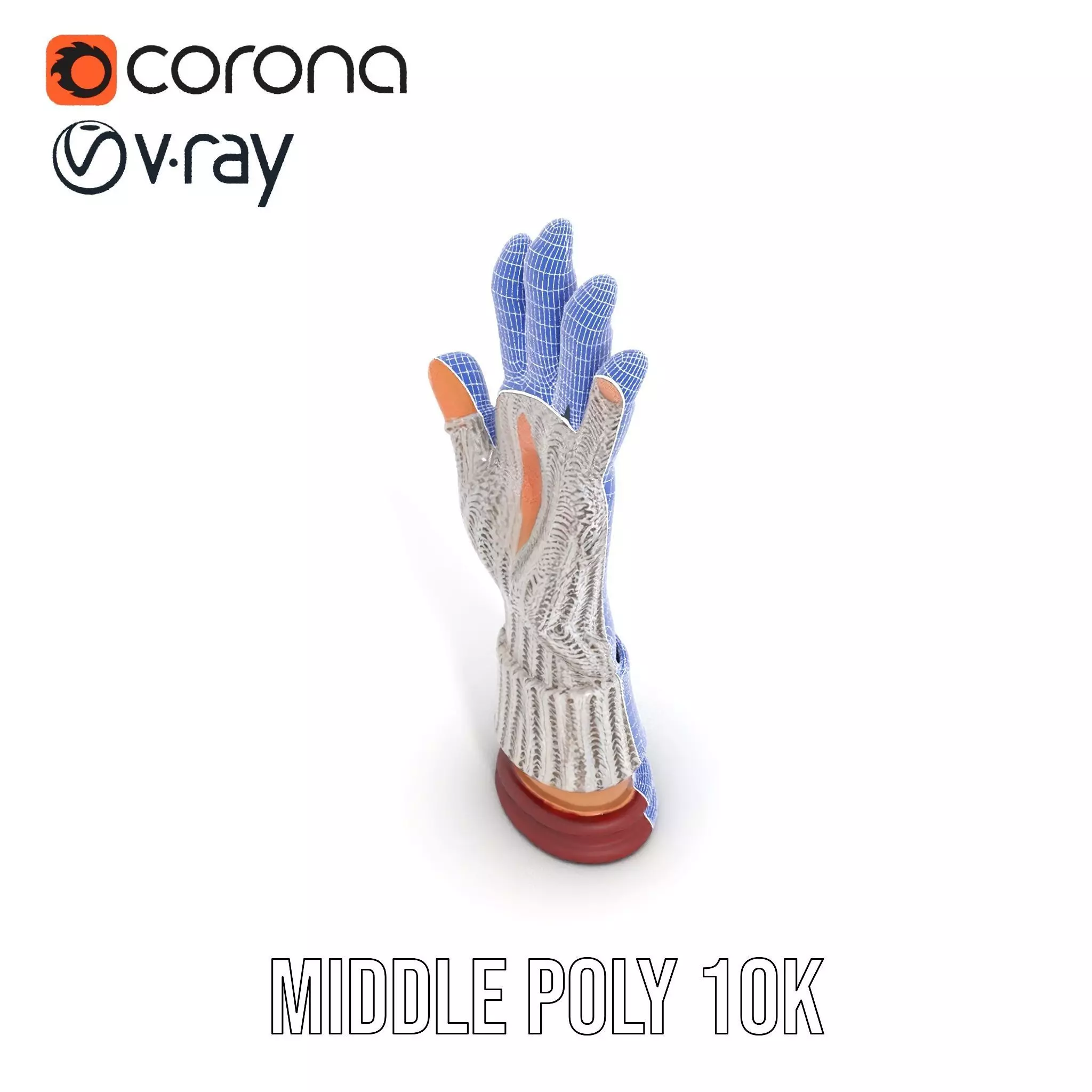 Knitted Glove with Arm Model Pack Low-poly 3D model_18