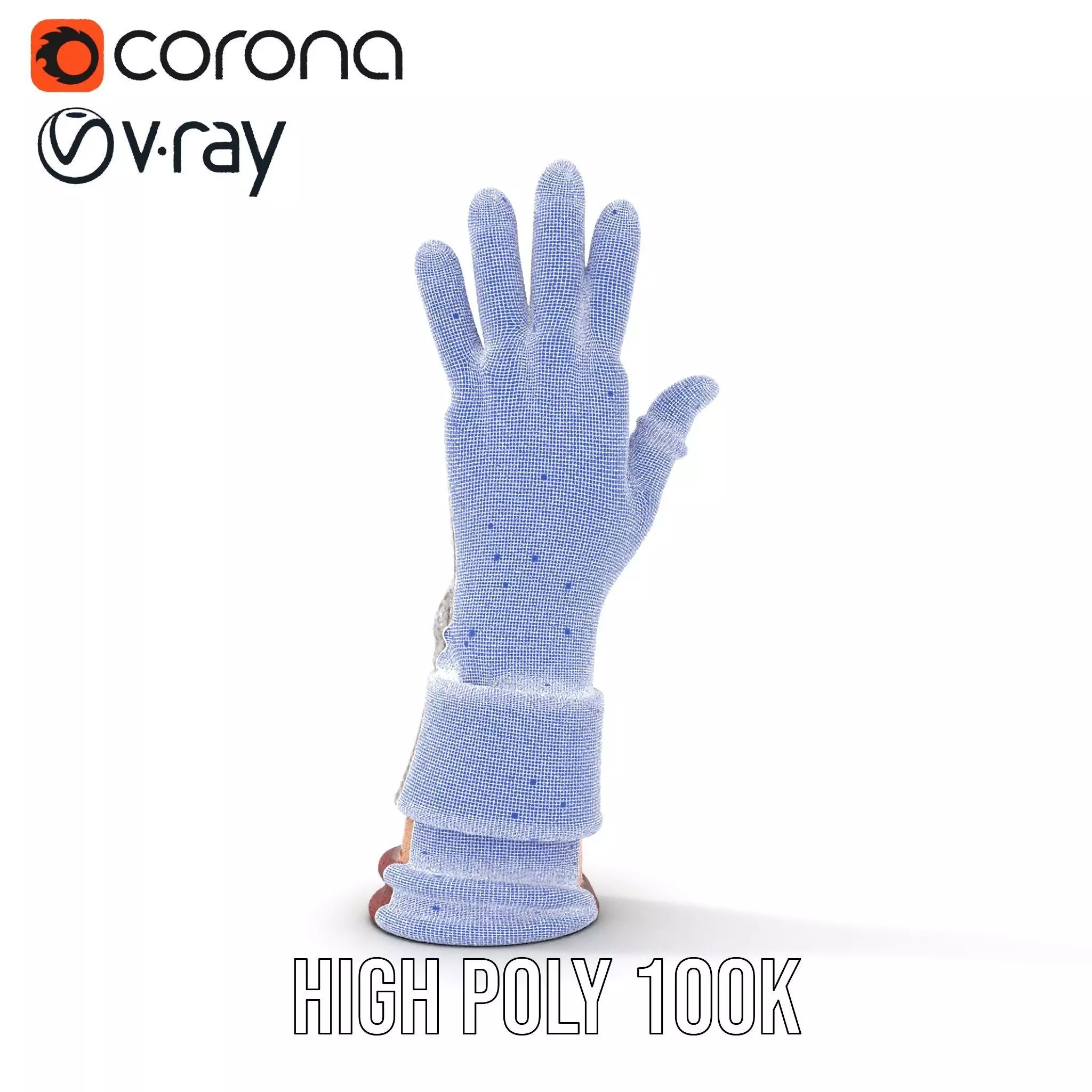 Knitted Glove with Arm Model Pack Low-poly 3D model_28