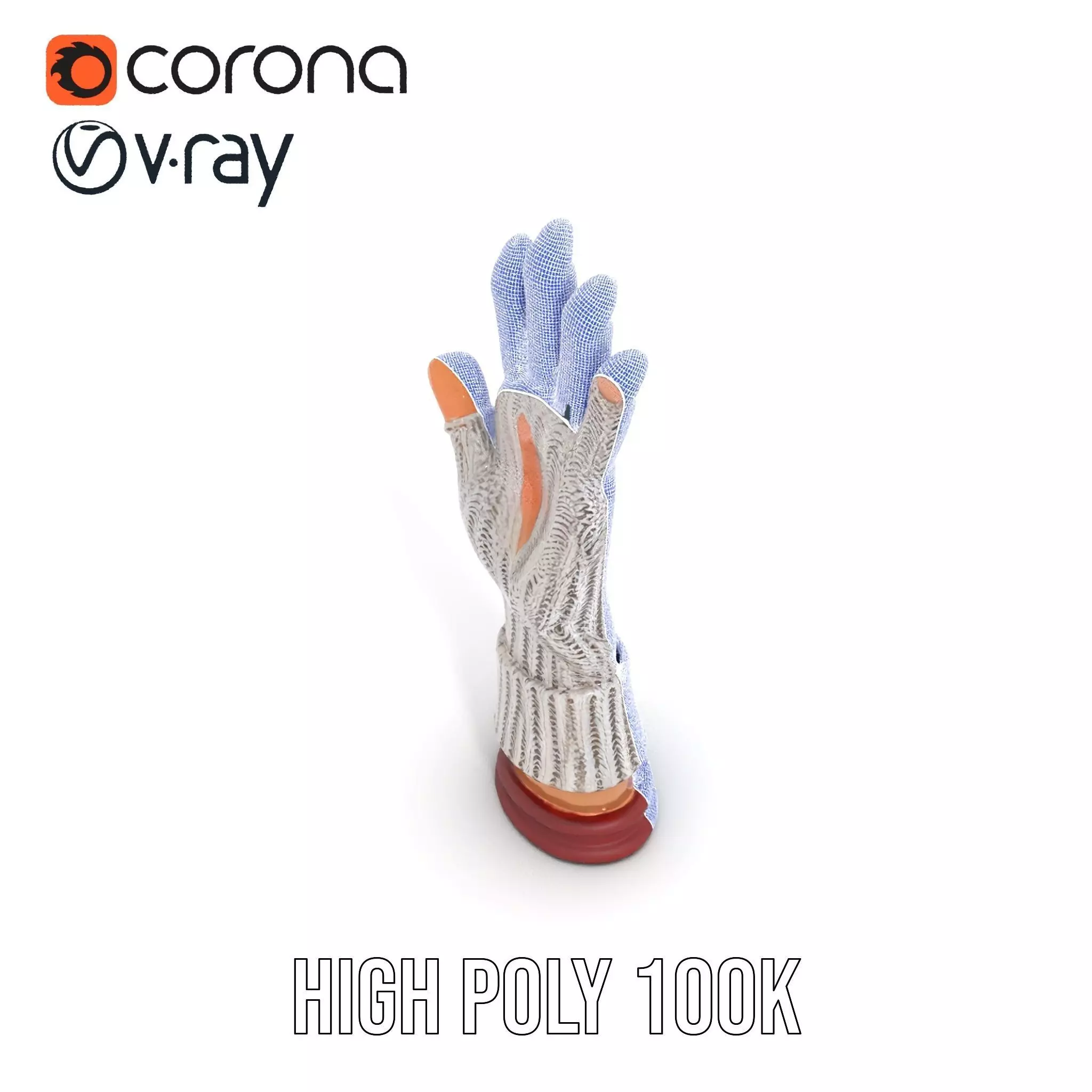 Knitted Glove with Arm Model Pack Low-poly 3D model_32