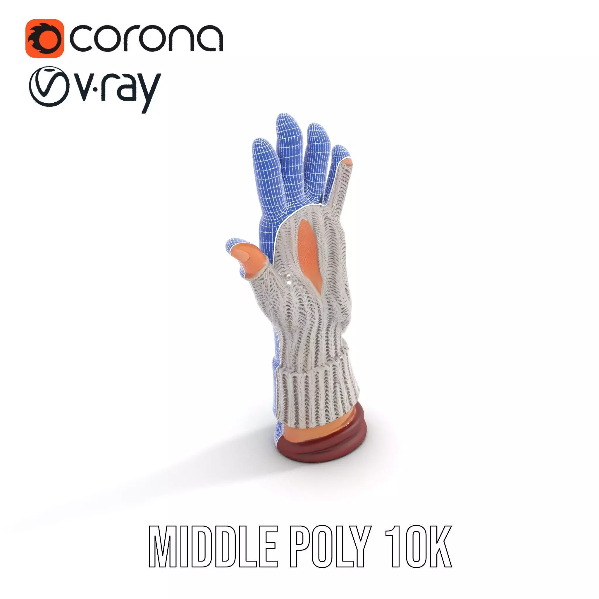 Knitted Glove with Arm Model Pack Low-poly 3D model_23