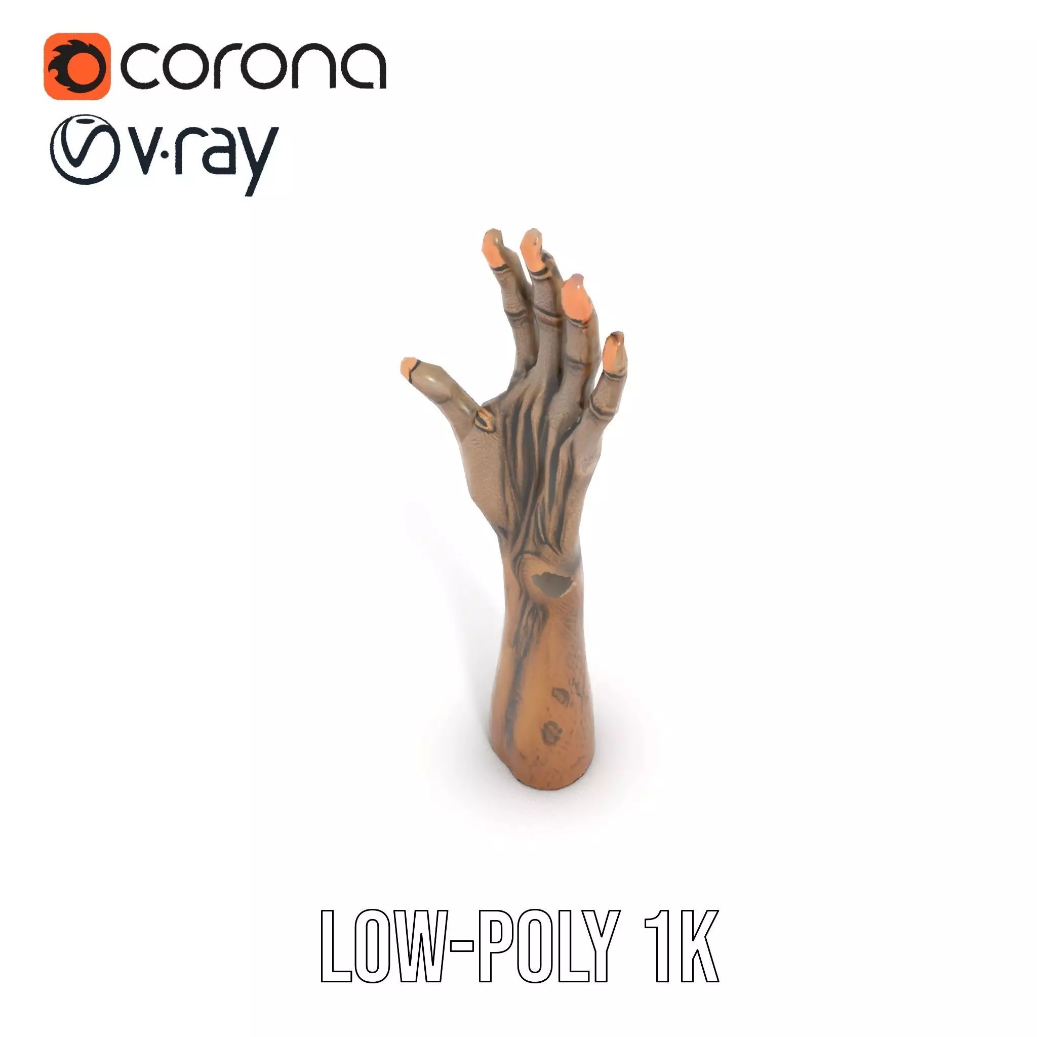 Zombie Hand model pack with detailed textures Low-poly 3D model_13