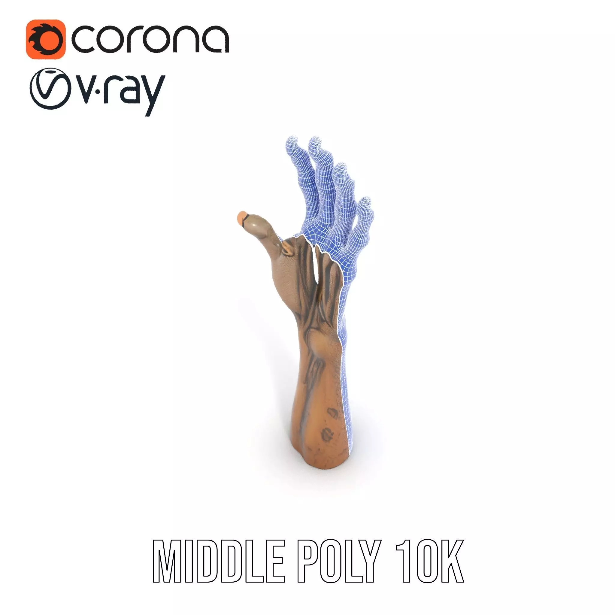 Zombie Hand model pack with detailed textures Low-poly 3D model_24