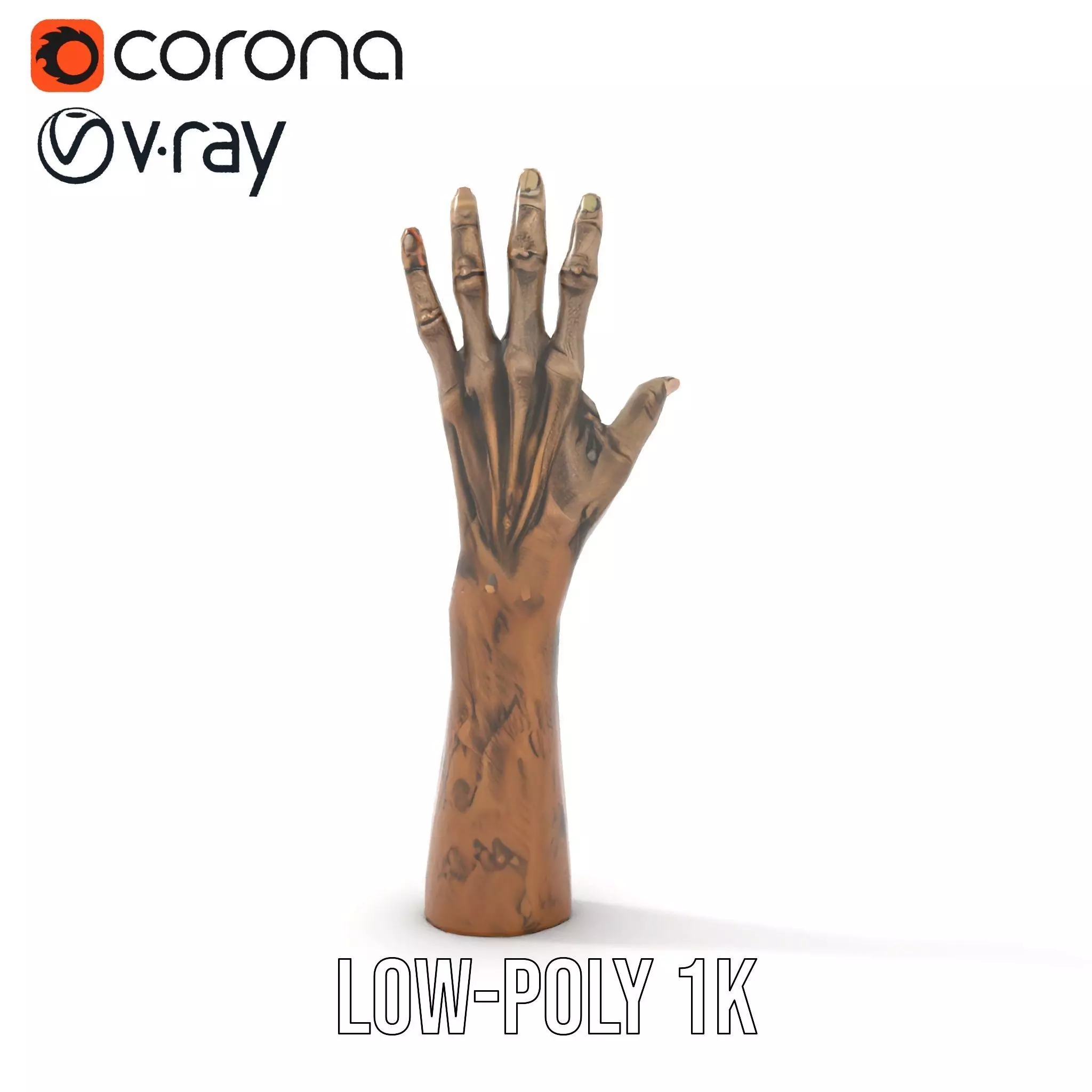 Zombie Hand model pack with detailed textures Low-poly 3D model_16