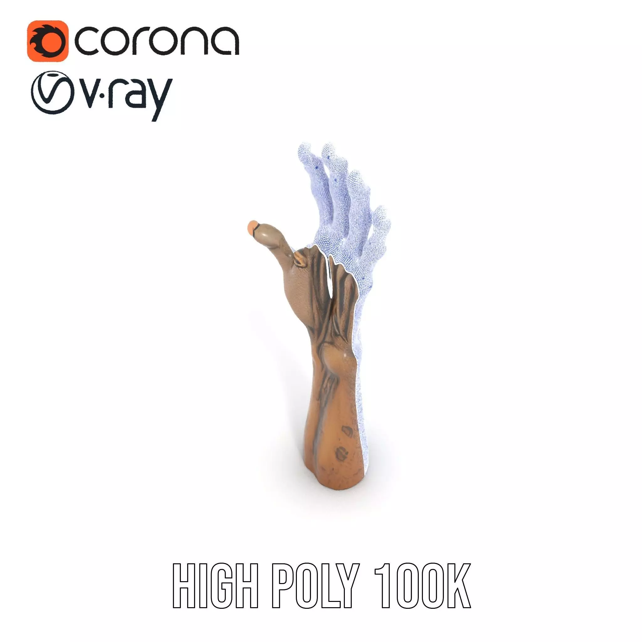 Zombie Hand model pack with detailed textures Low-poly 3D model_17