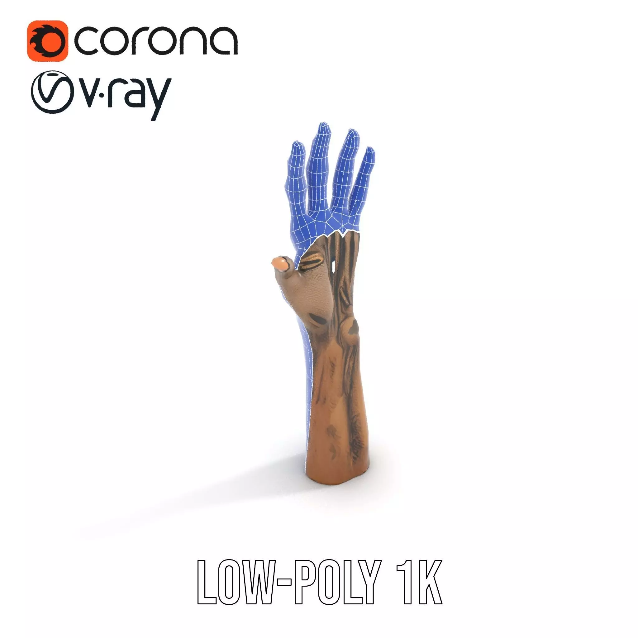 Zombie Hand model pack with detailed textures Low-poly 3D model_25