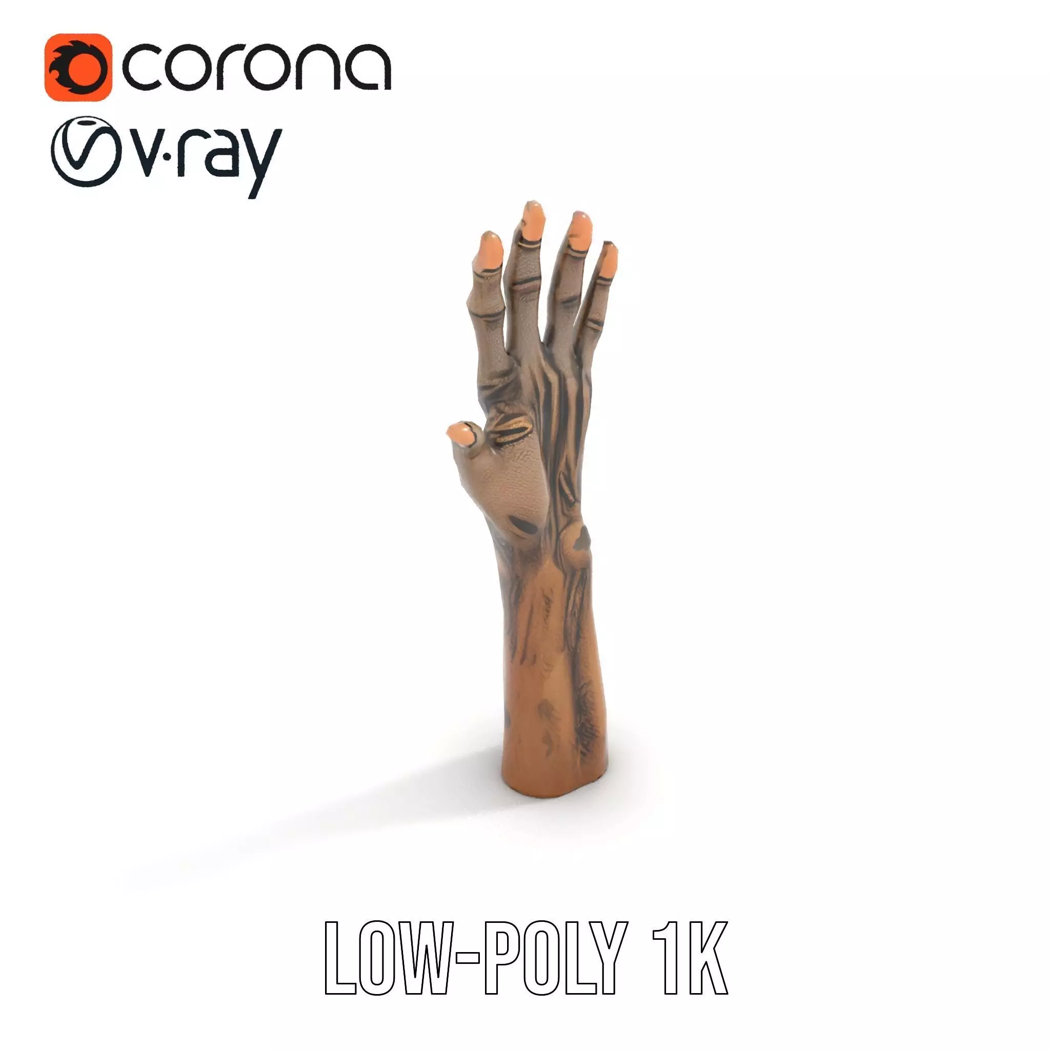 Zombie Hand model pack with detailed textures Low-poly 3D model_10