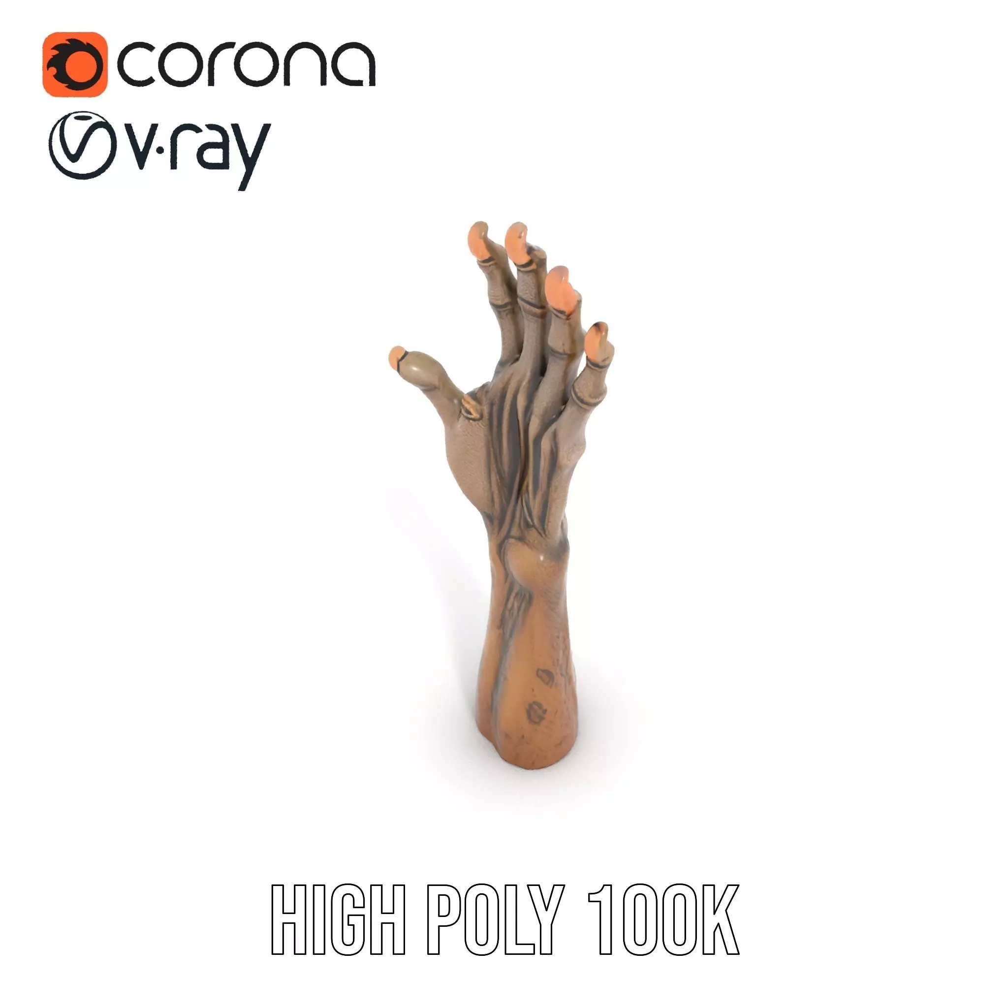 Zombie Hand model pack with detailed textures Low-poly 3D model_23