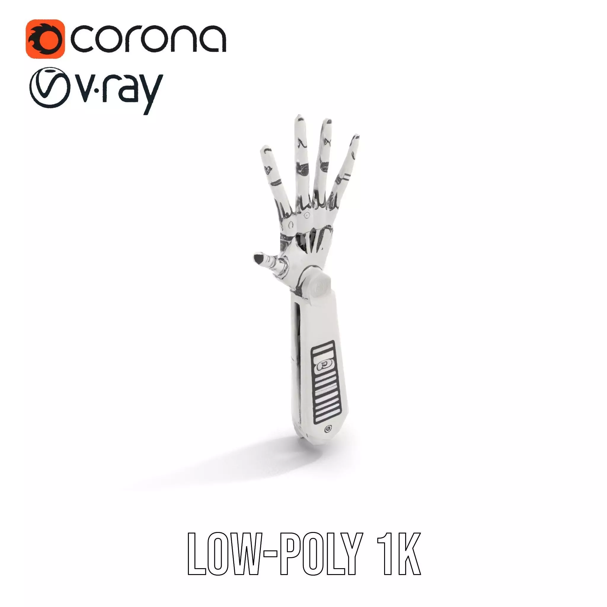 Futuristic Robotic Arm Model Pack Low-poly 3D model_8