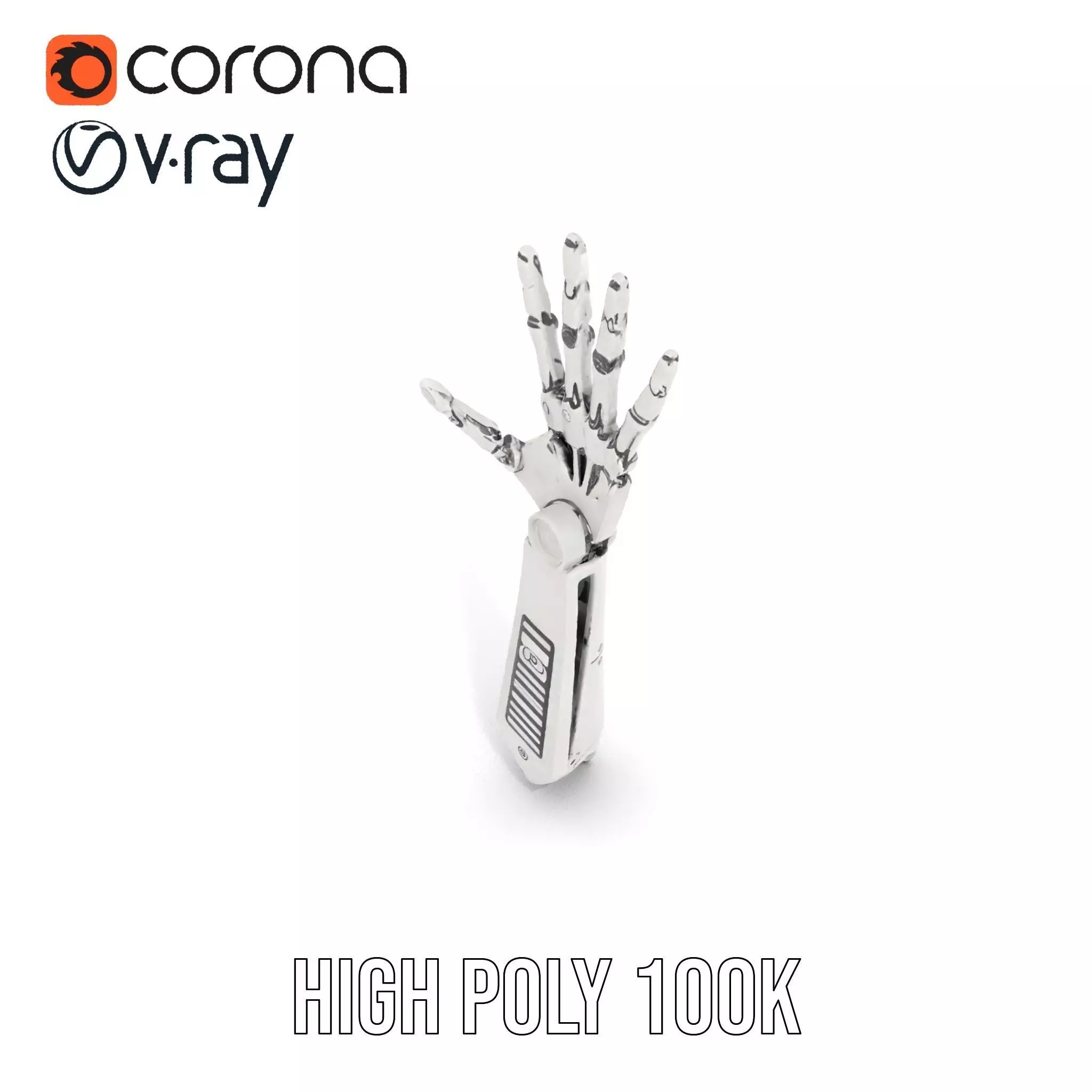 Futuristic Robotic Arm Model Pack Low-poly 3D model_12