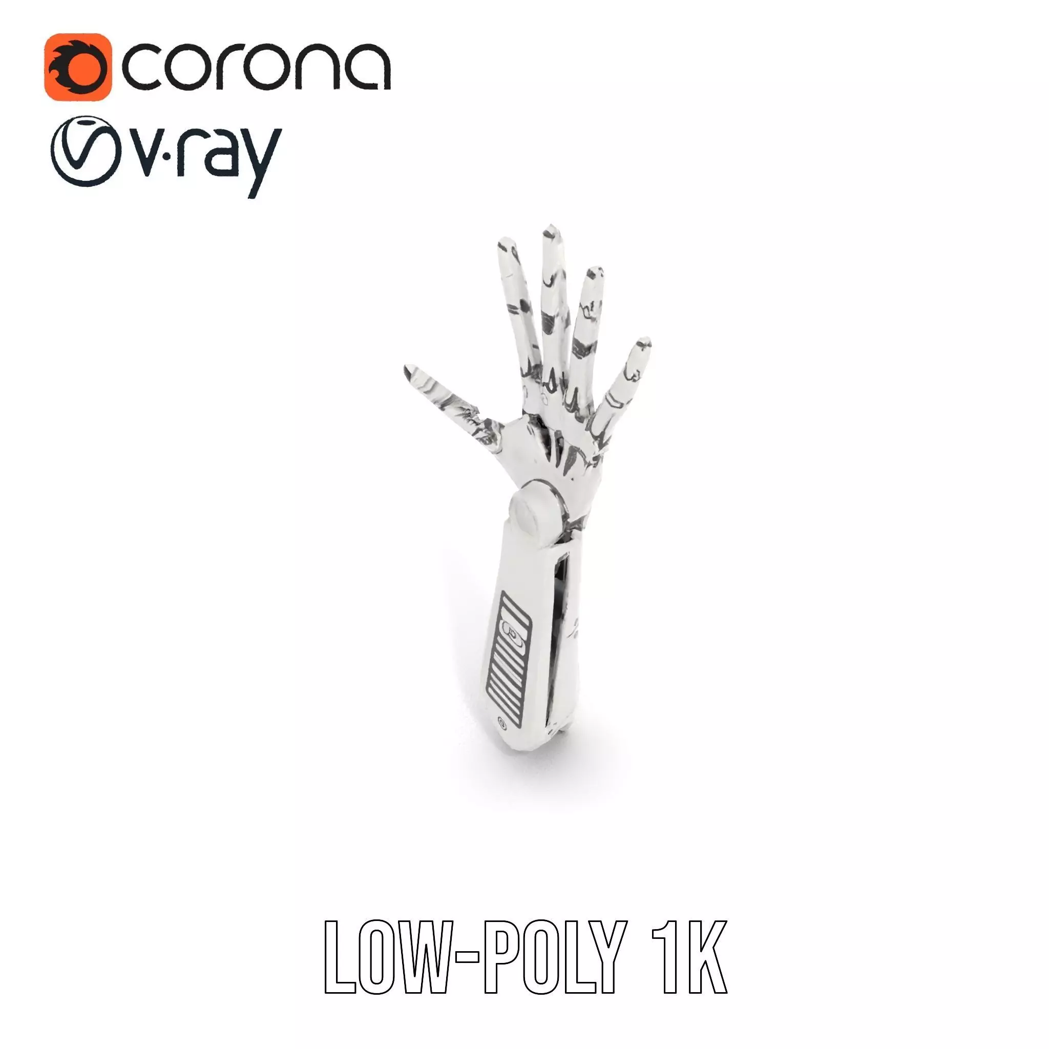 Futuristic Robotic Arm Model Pack Low-poly 3D model_7