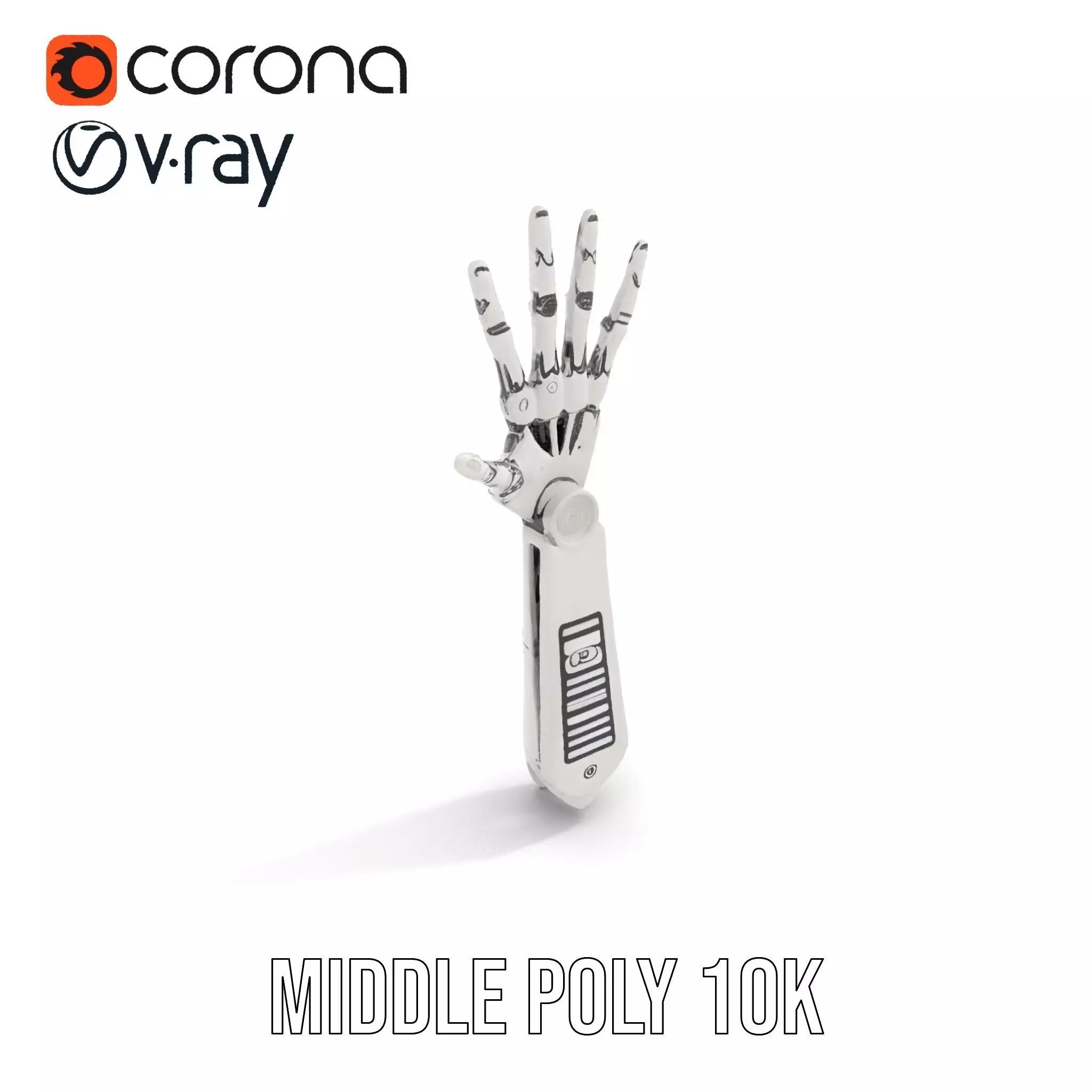 Futuristic Robotic Arm Model Pack Low-poly 3D model_13