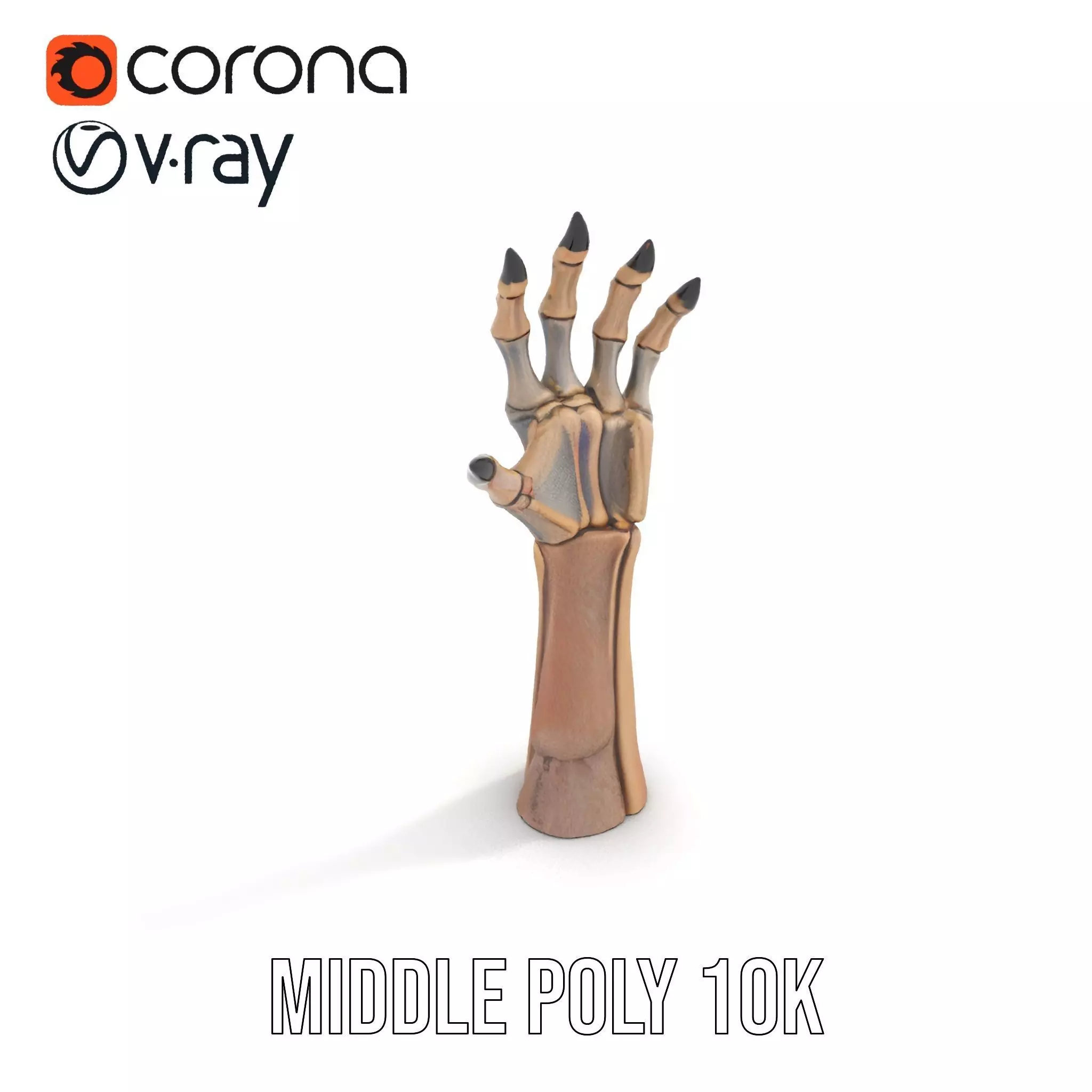 Skeletal Hand Claw Model Pack Low-poly 3D model_10