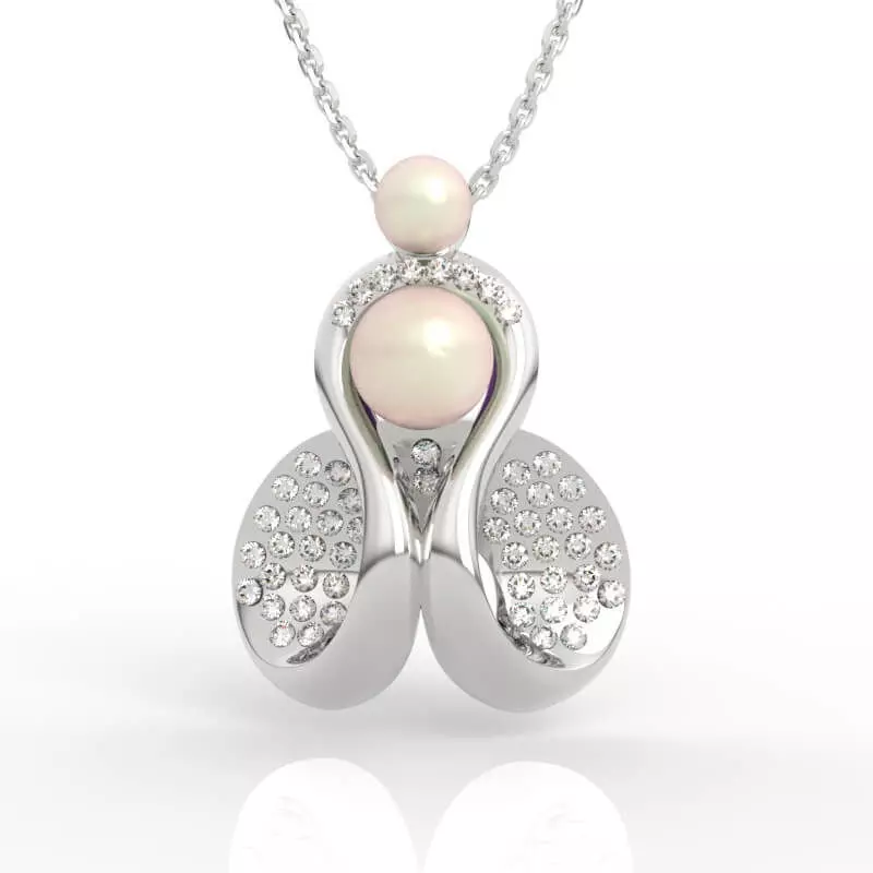 Magical Dancing Princess Pearl Diamond Pendant 3D print model