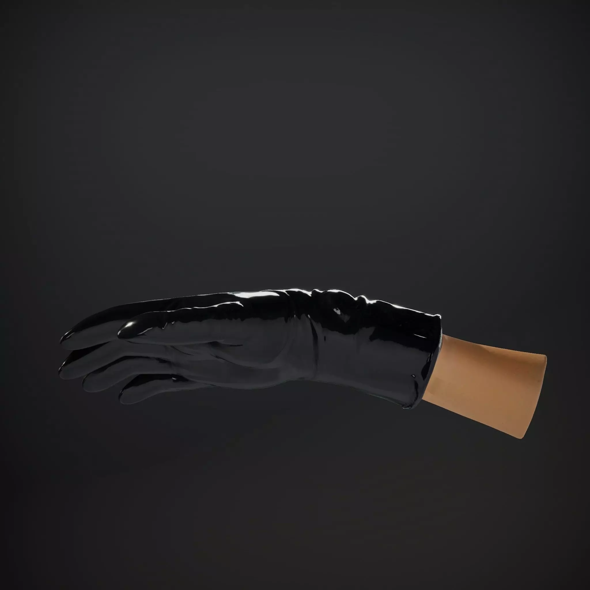 Black Leather Glove Model Pack Low-poly 3D model_34