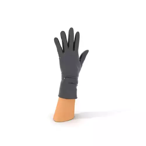 Black Leather Glove Model Pack Low-poly 3D model