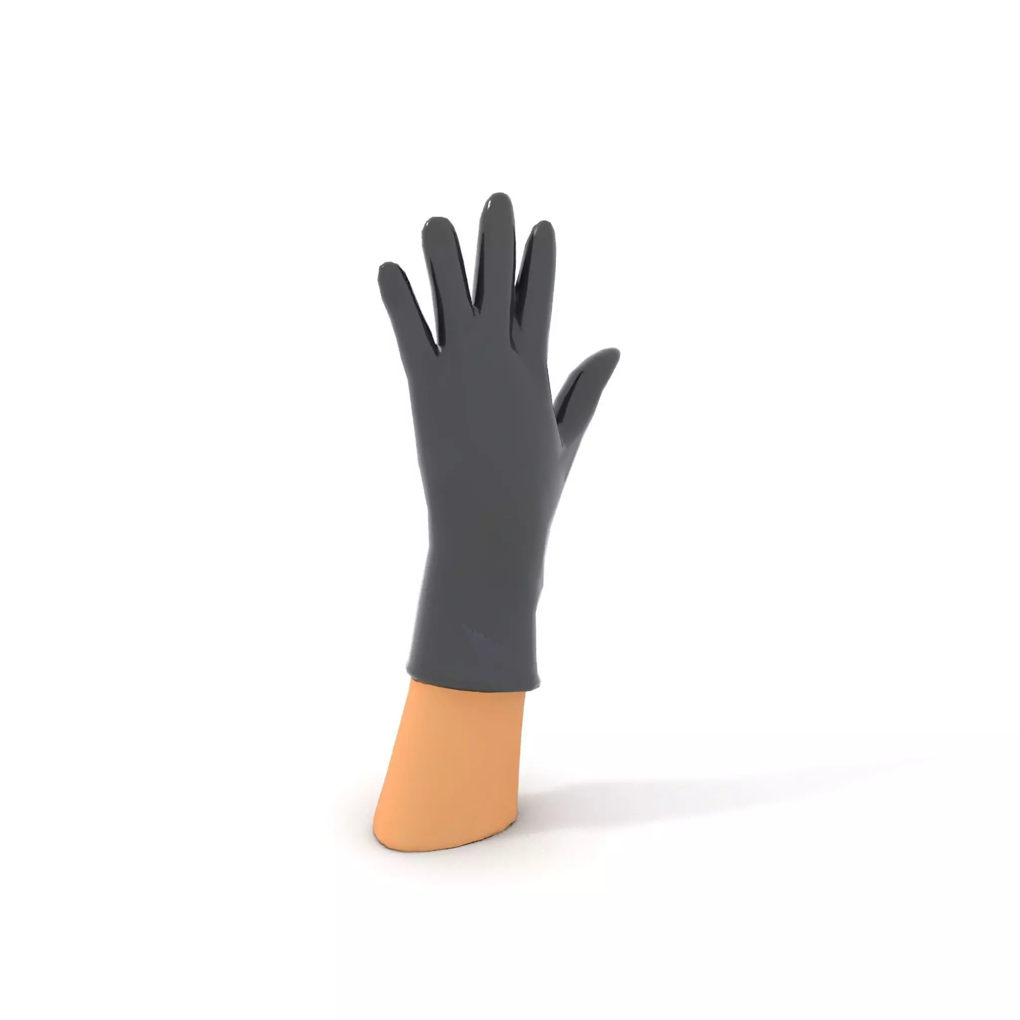 Black Leather Glove Model Pack Low-poly 3D model_8