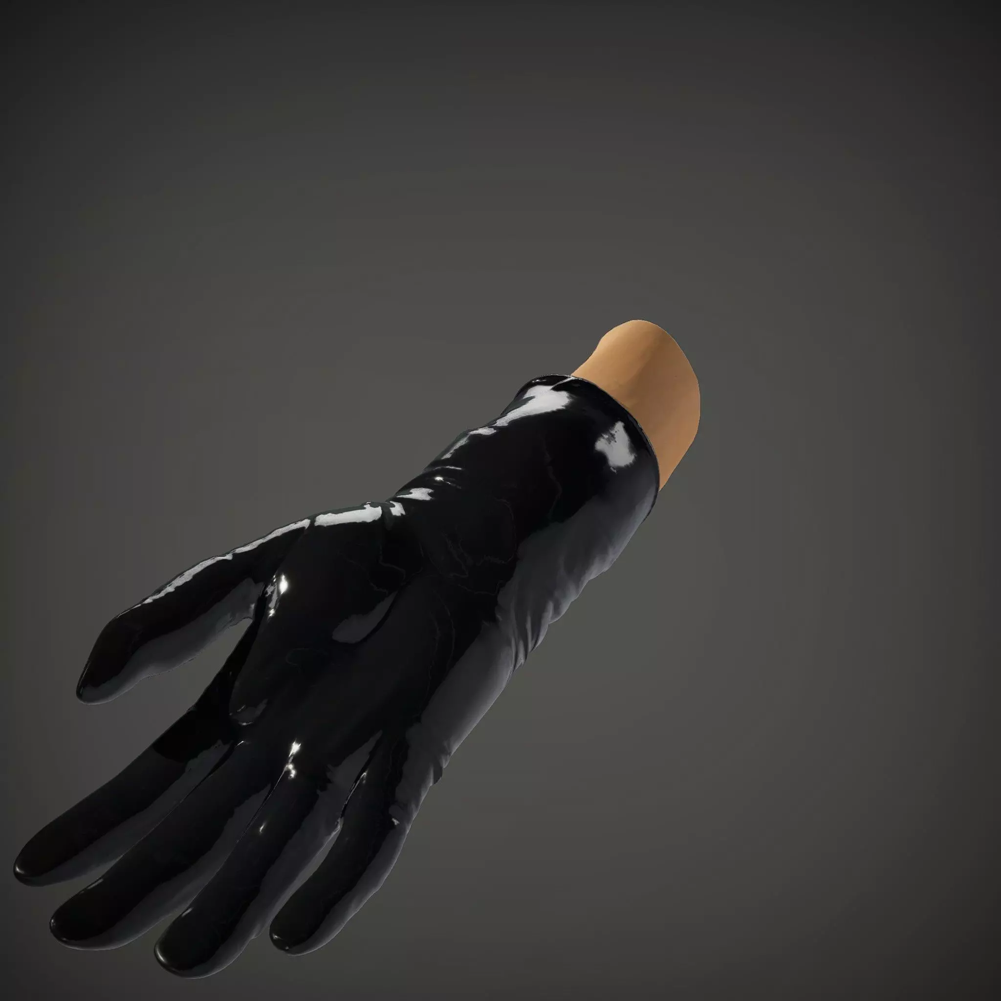 Black Leather Glove Model Pack Low-poly 3D model_33