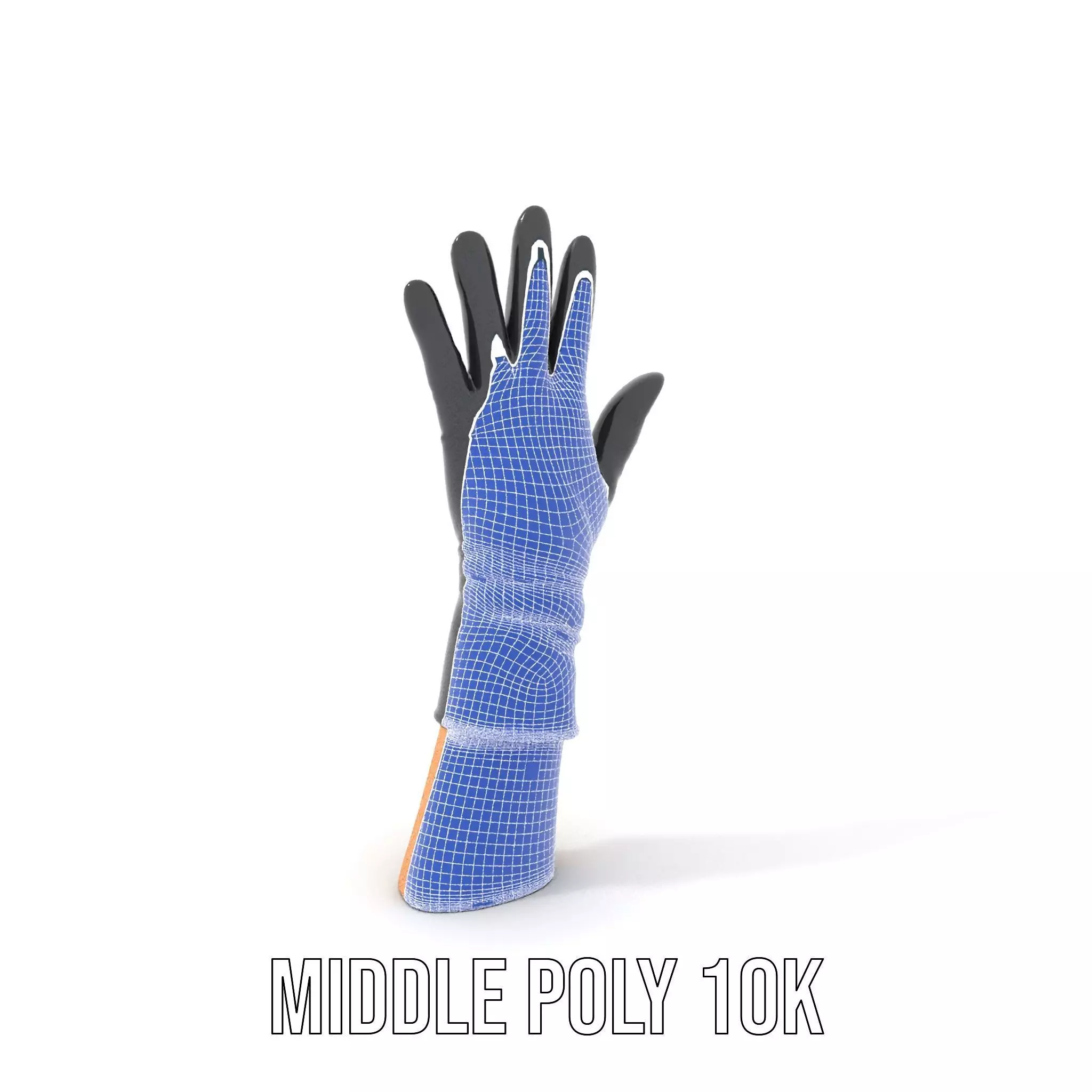 Black Leather Glove Model Pack Low-poly 3D model_20