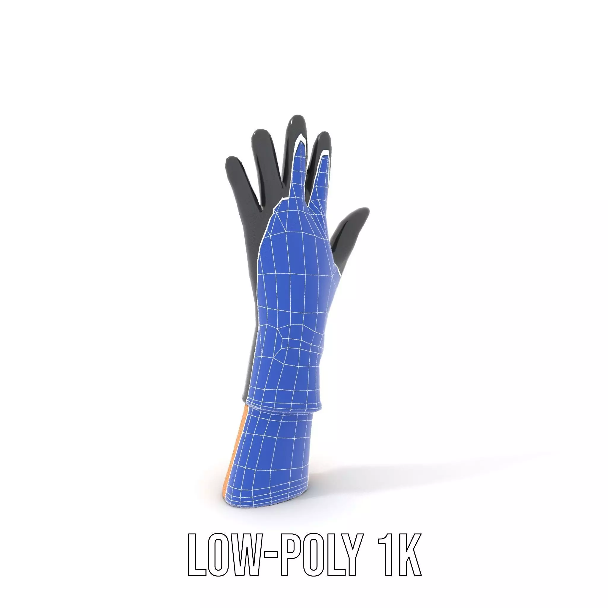Black Leather Glove Model Pack Low-poly 3D model_27