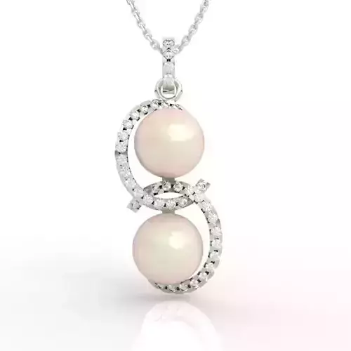 Stunning Double Pearl Figure Eight Necklace