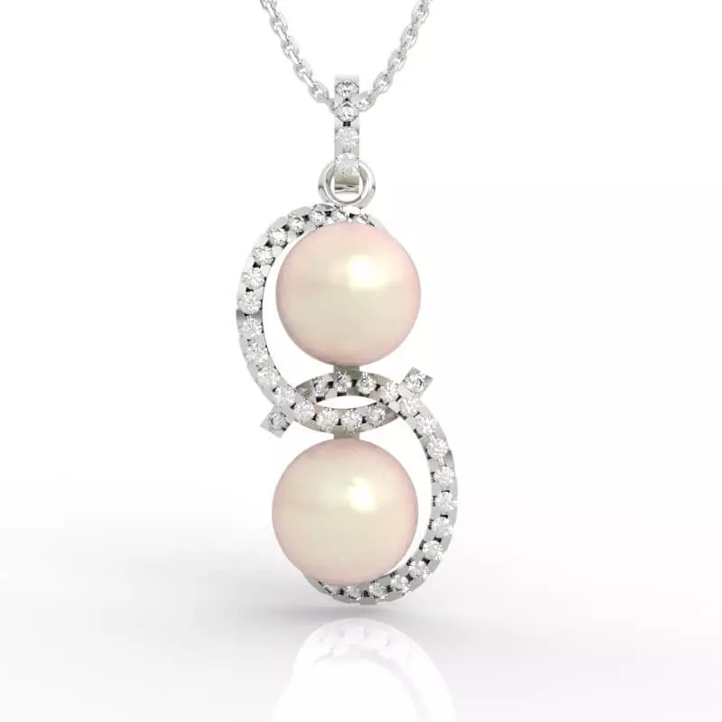 Stunning Double Pearl Figure Eight Necklace 3D print model