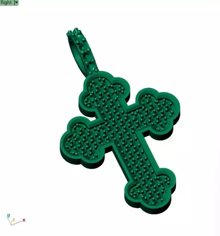 Chrome Cross Pendant 1 inch 3D print model_6