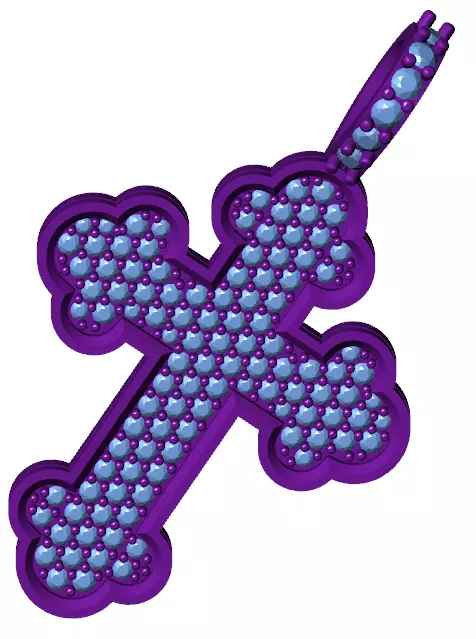 Chrome Cross Pendant 1 inch 3D print model_4