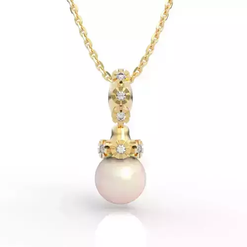 Elegant Flower Design Pearl Pendant