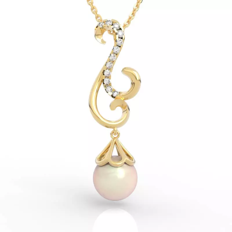 Stunning Curved Pearl Drop Pendant 3D print model