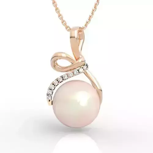 Elegant Pearl Bow Pendant Necklace