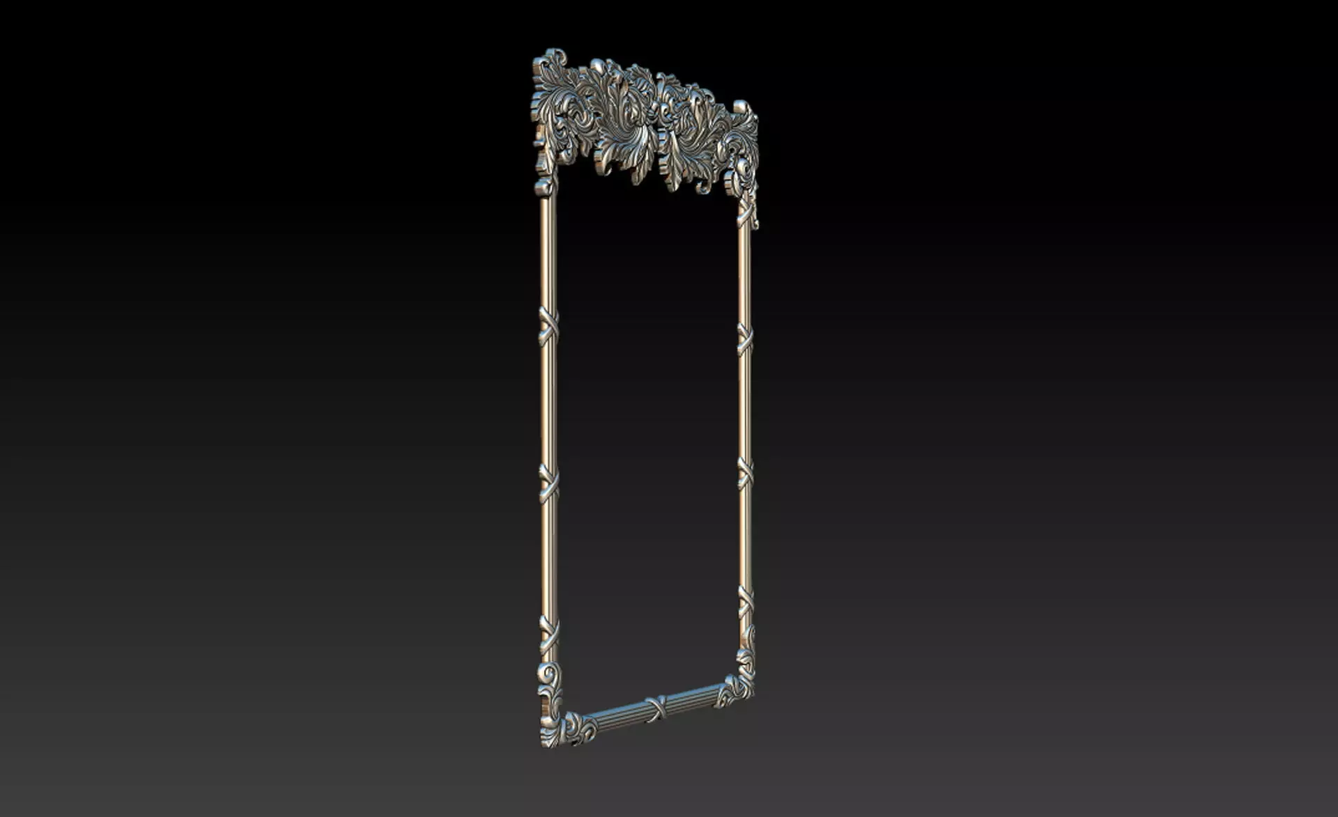 Ornate Decorative Frame Bas-Relief 3D print model_12