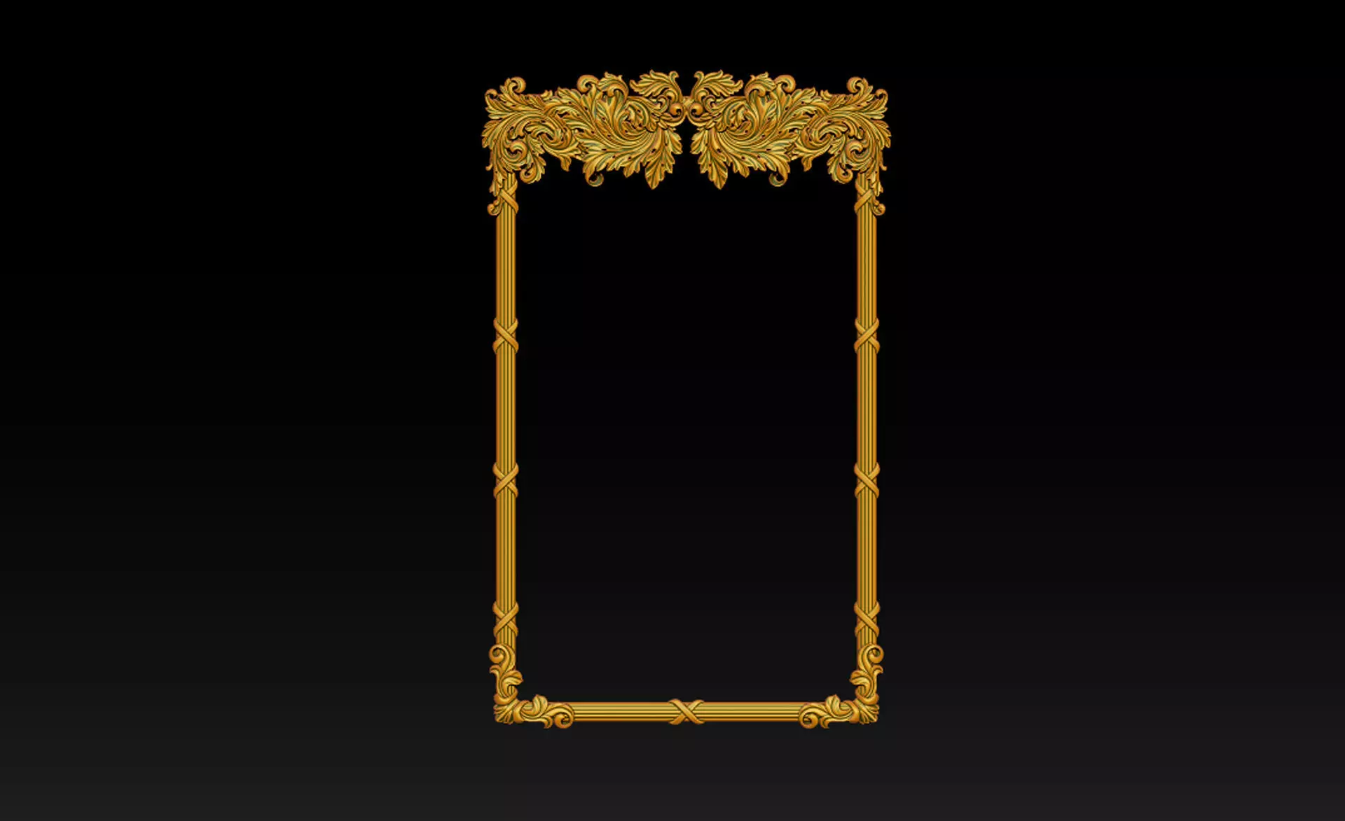 Ornate Decorative Frame Bas-Relief 3D print model_5